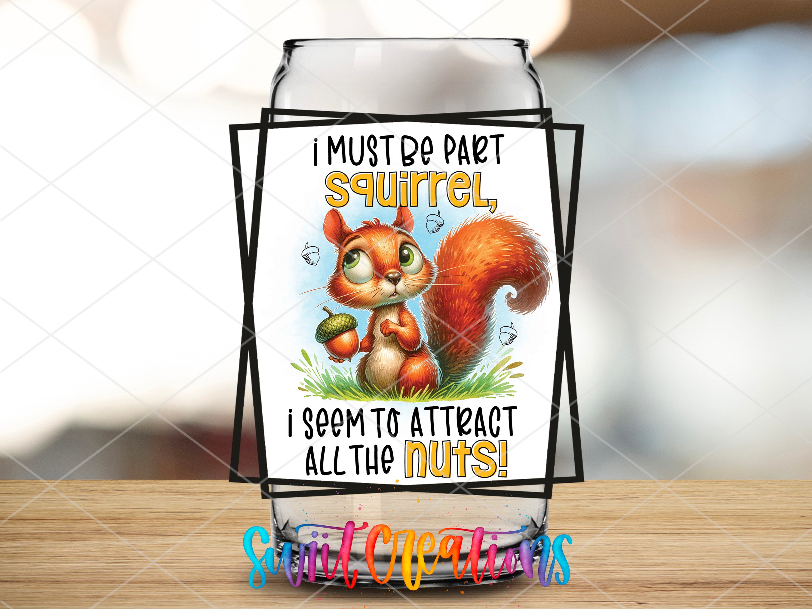 a card with a picture of a squirrel on it