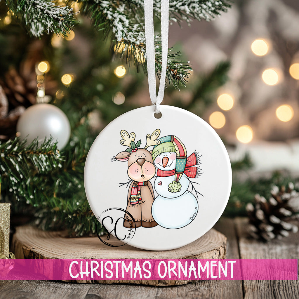 a christmas ornament hanging from a tree