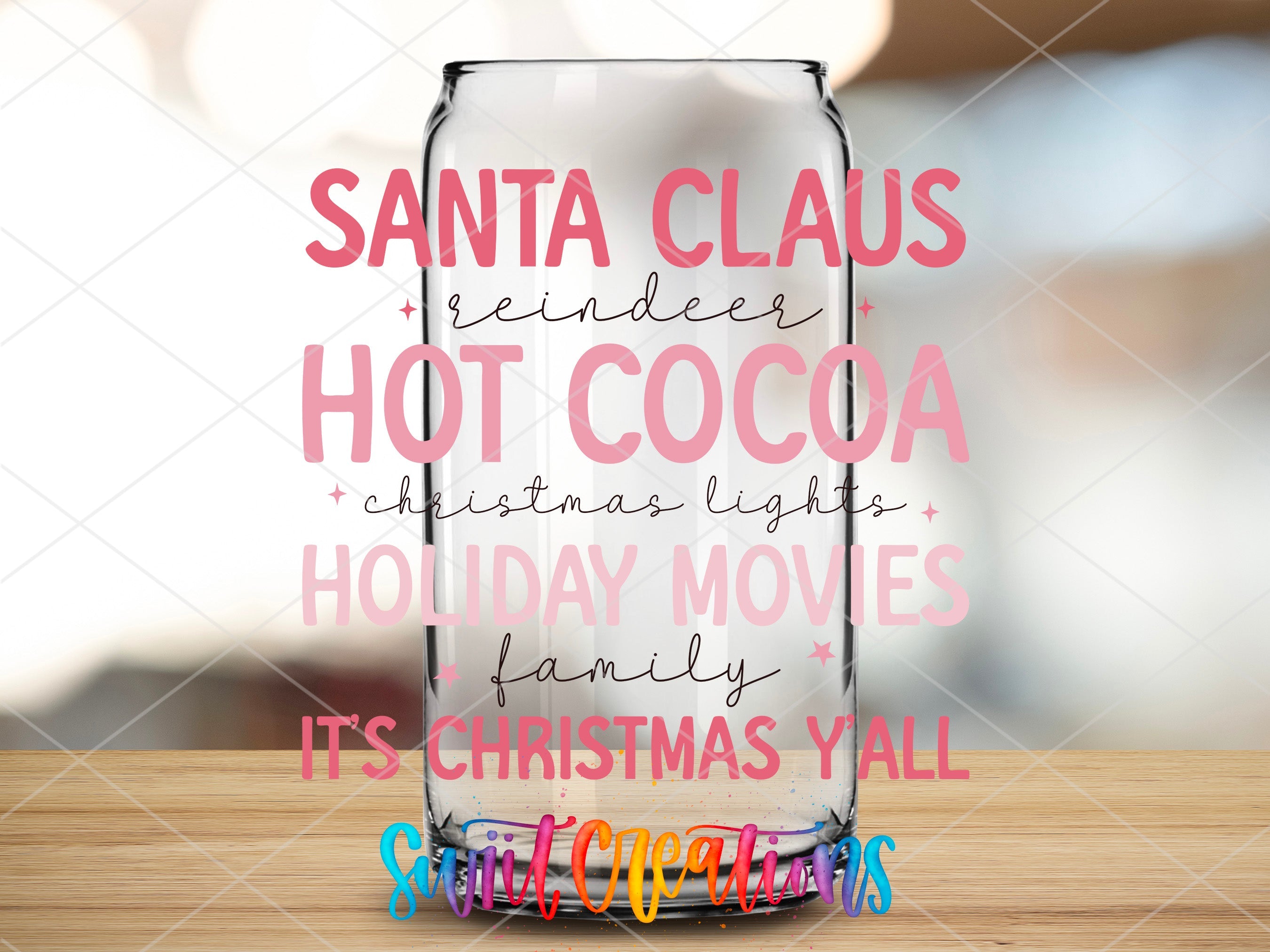 a glass jar with a christmas message on it