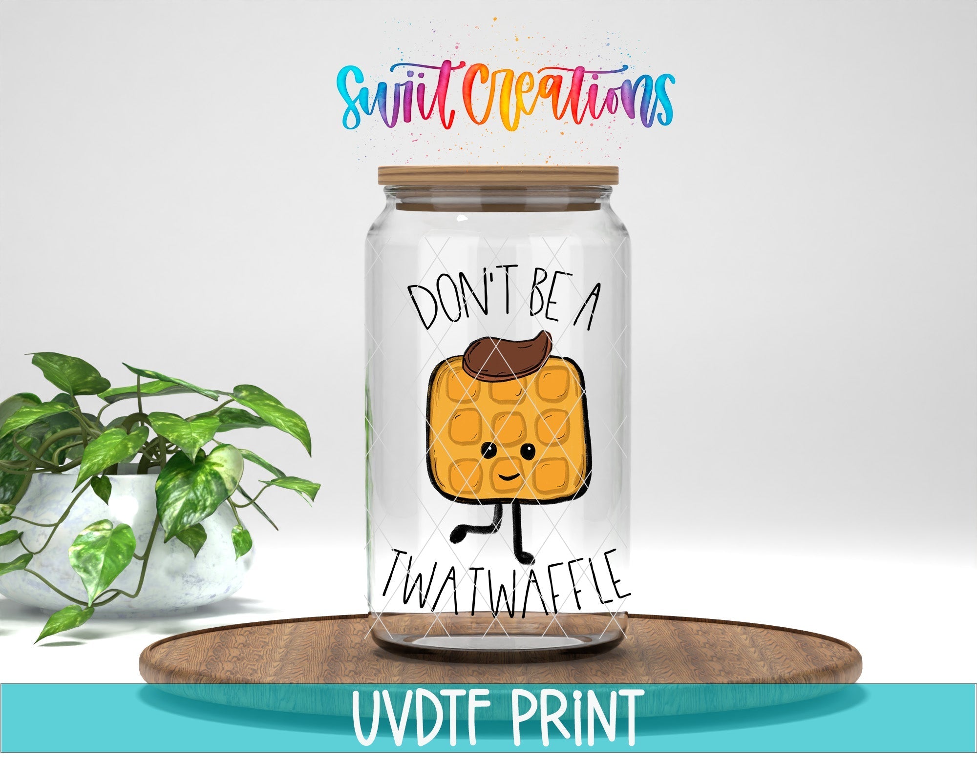 a jar with a picture of a cartoon character on it