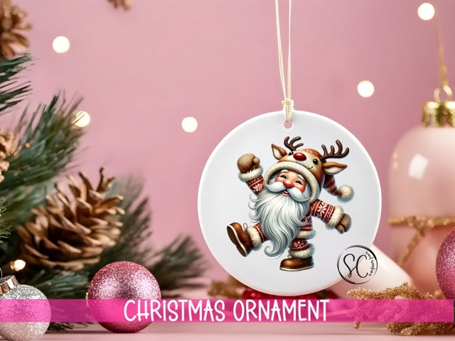 a christmas ornament hanging from a christmas tree