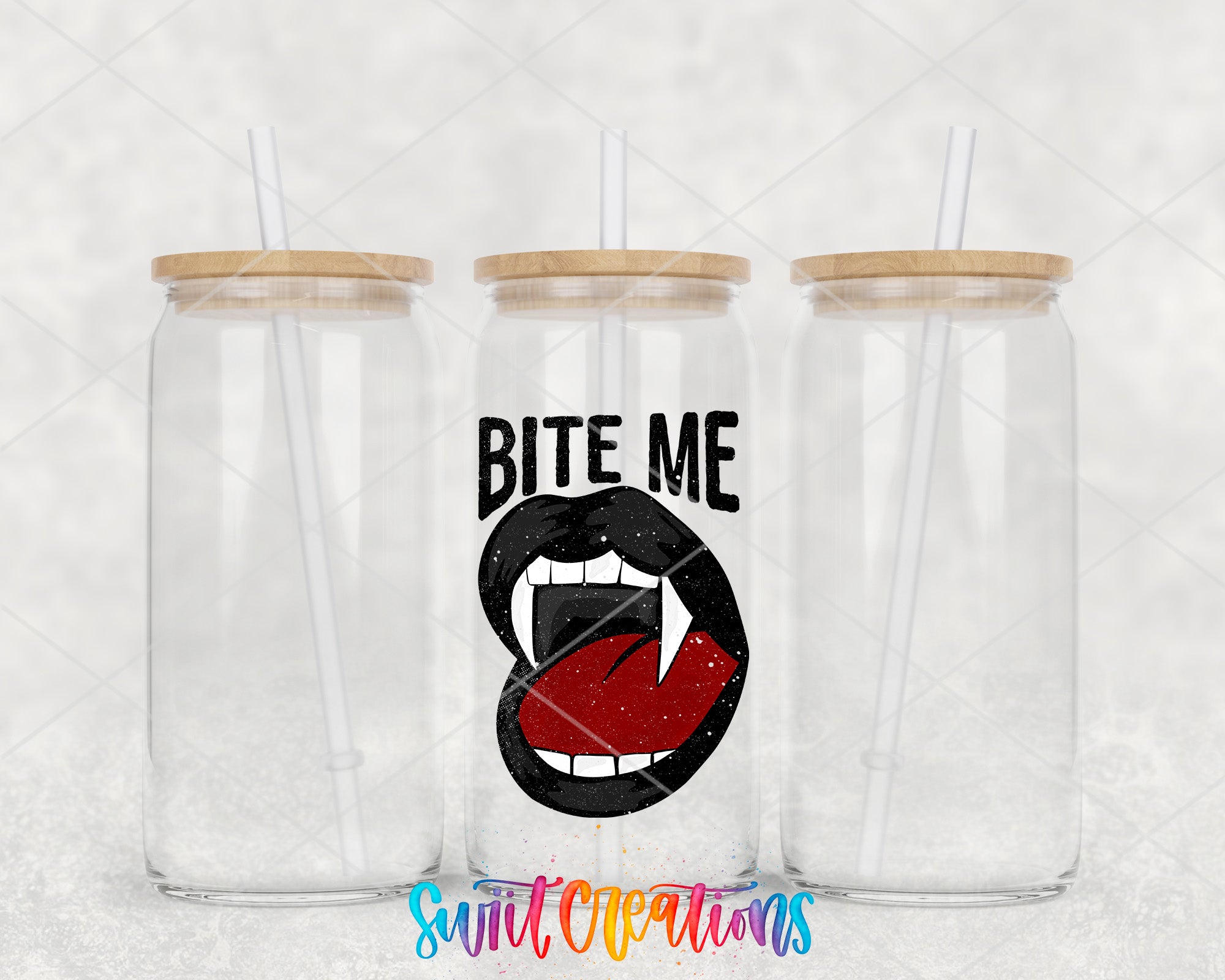 a couple of glass jars with straws in them