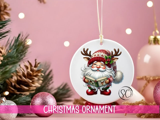 a christmas ornament hanging from a christmas tree