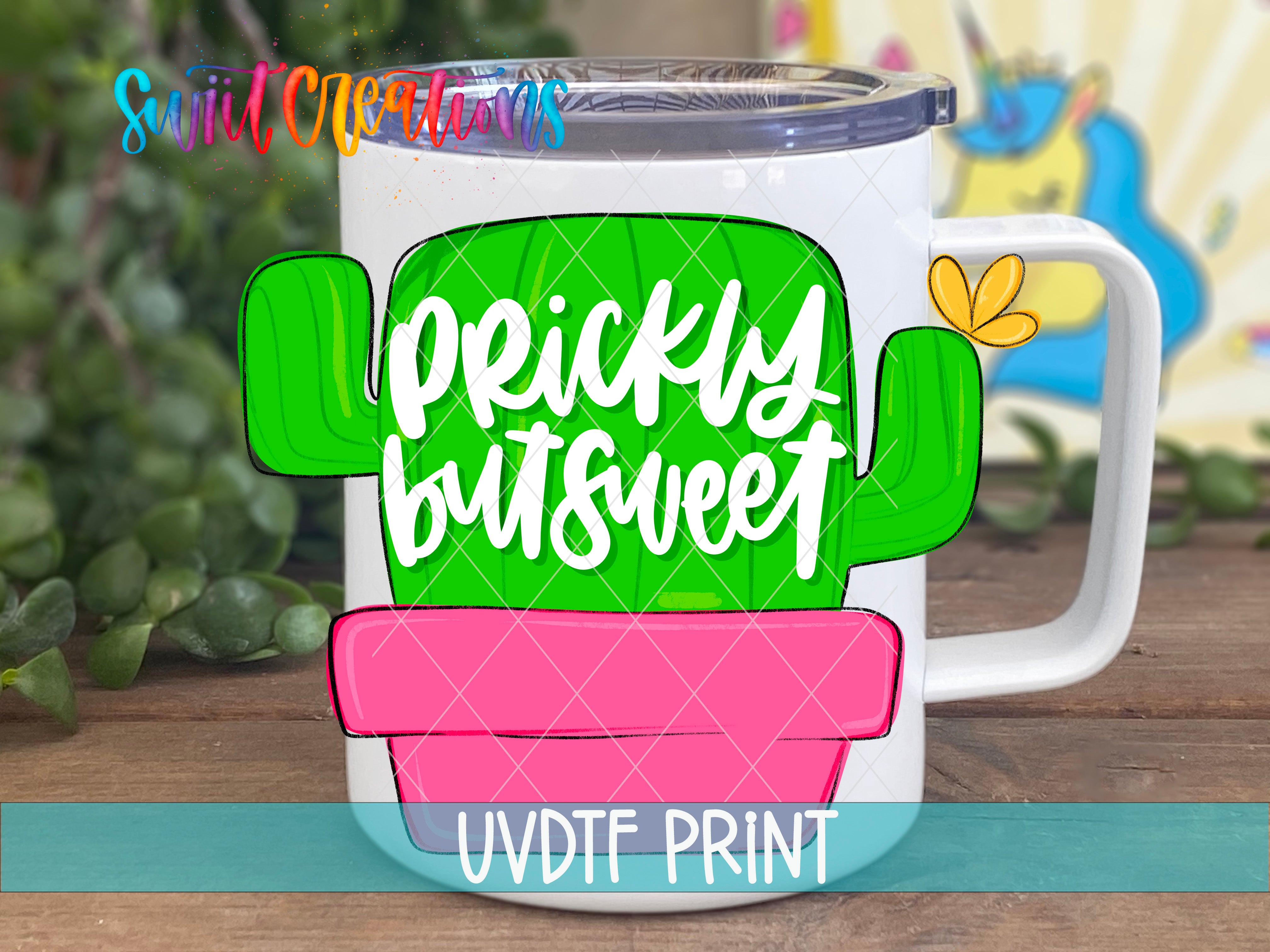 a cactus mug with the words pricky but sweet on it