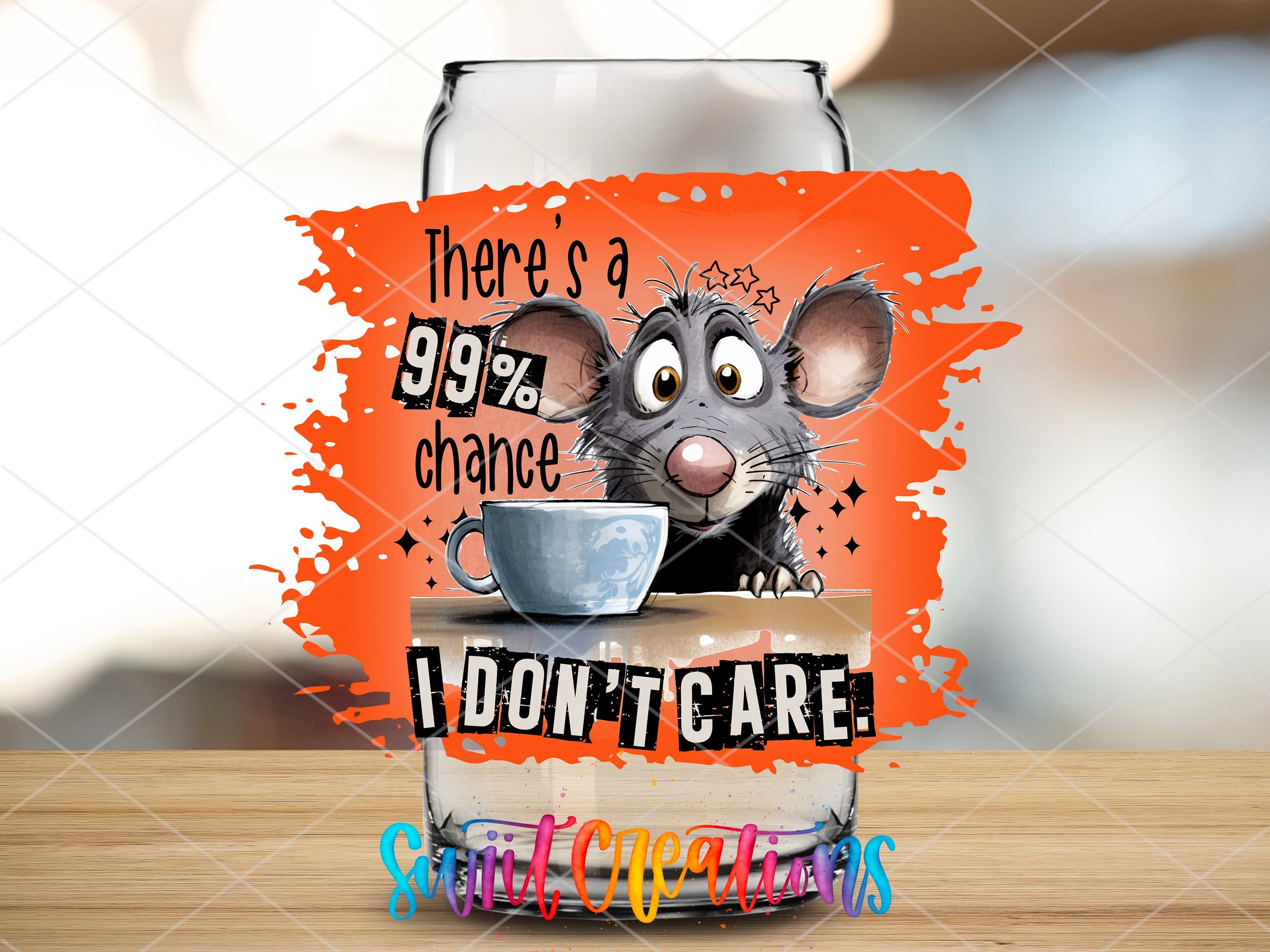 a picture of a mouse with a cup of coffee