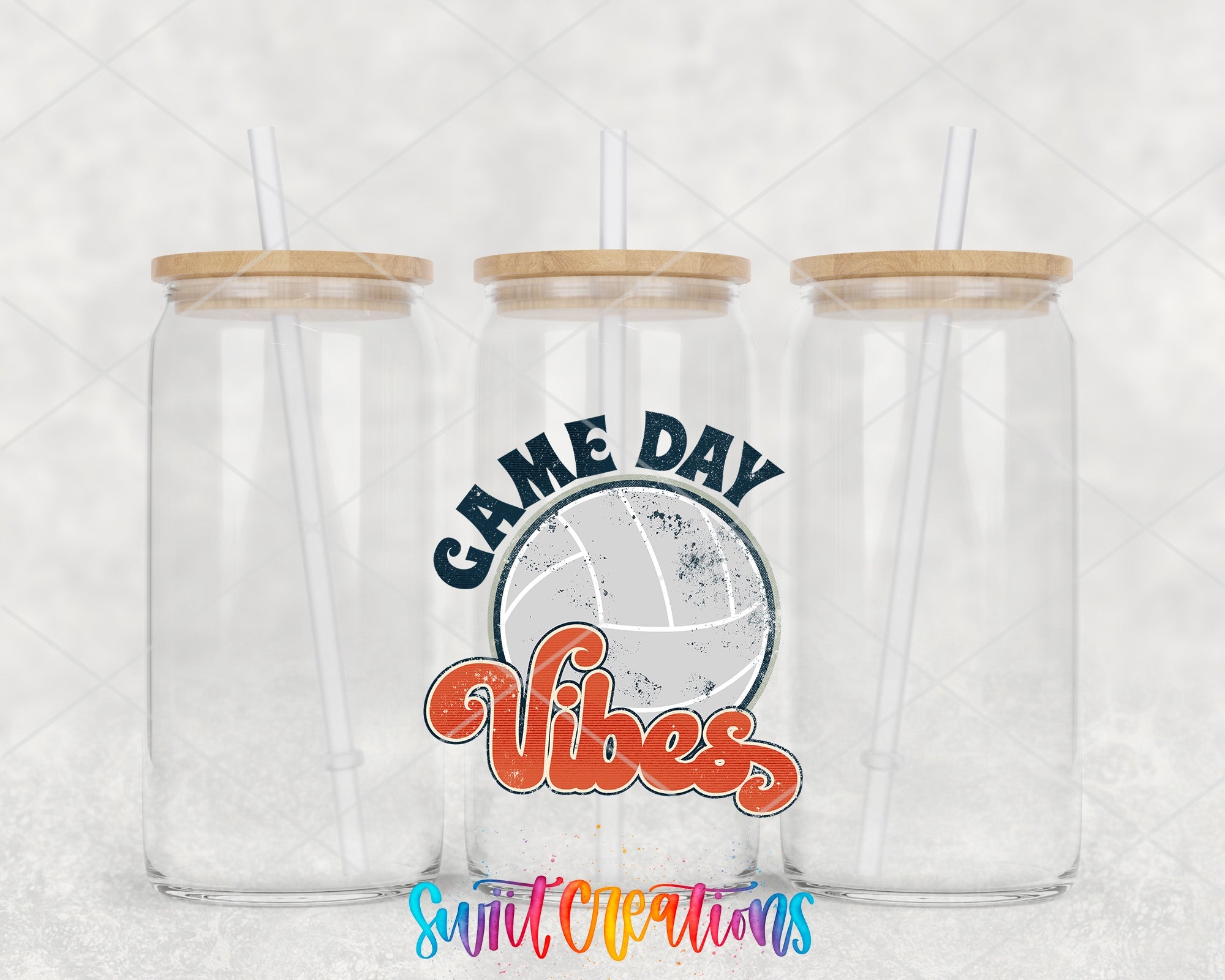 two plastic cups with straws on top of them