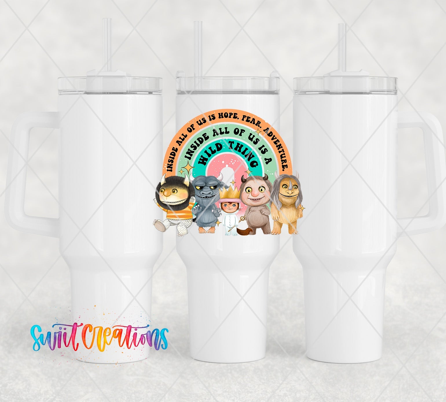 a couple of white coffee mugs sitting next to each other