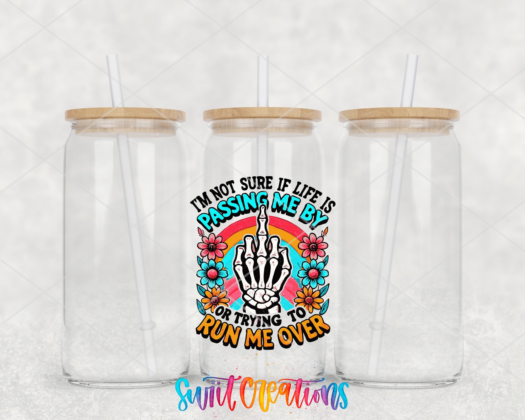 two clear tumblers with the words i'm not sure if it's