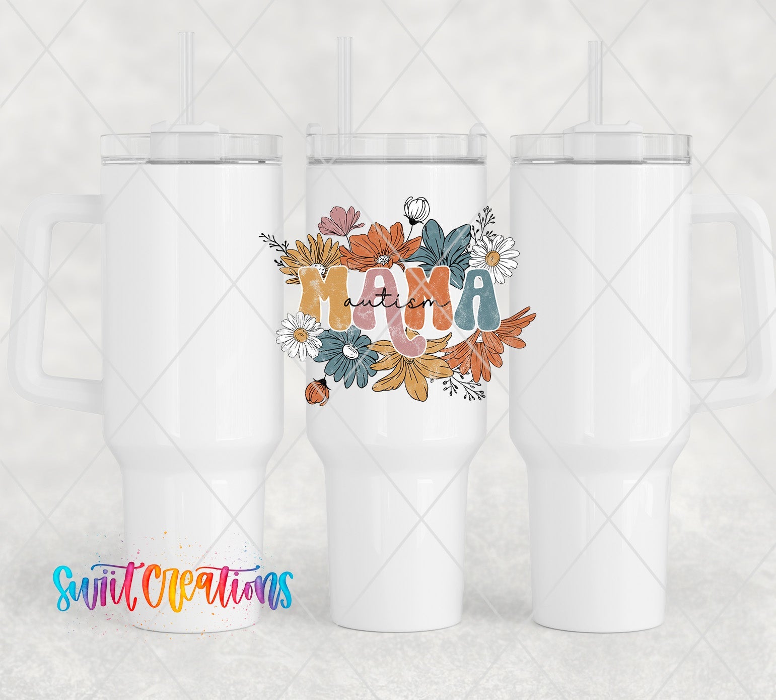 a couple of white coffee mugs sitting next to each other
