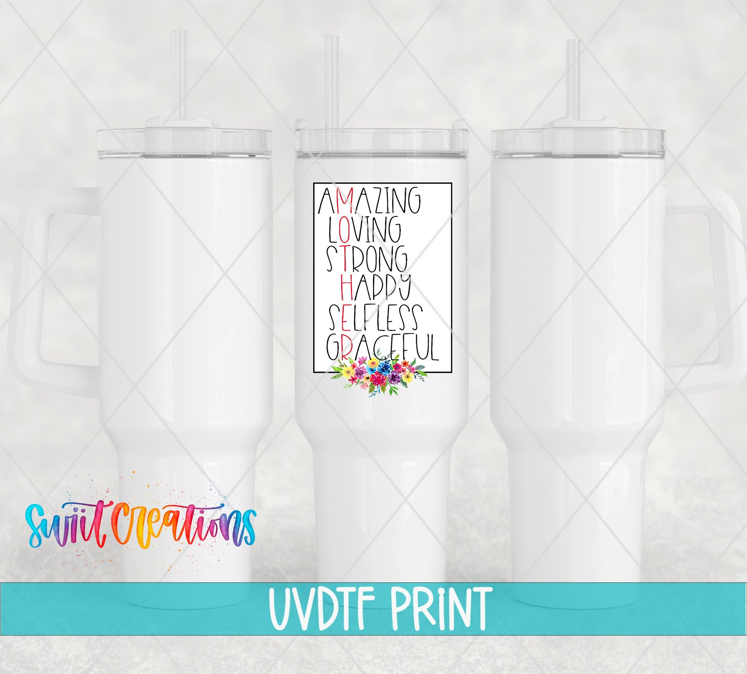 a set of three white tumblers with the words, amazing living is doing today