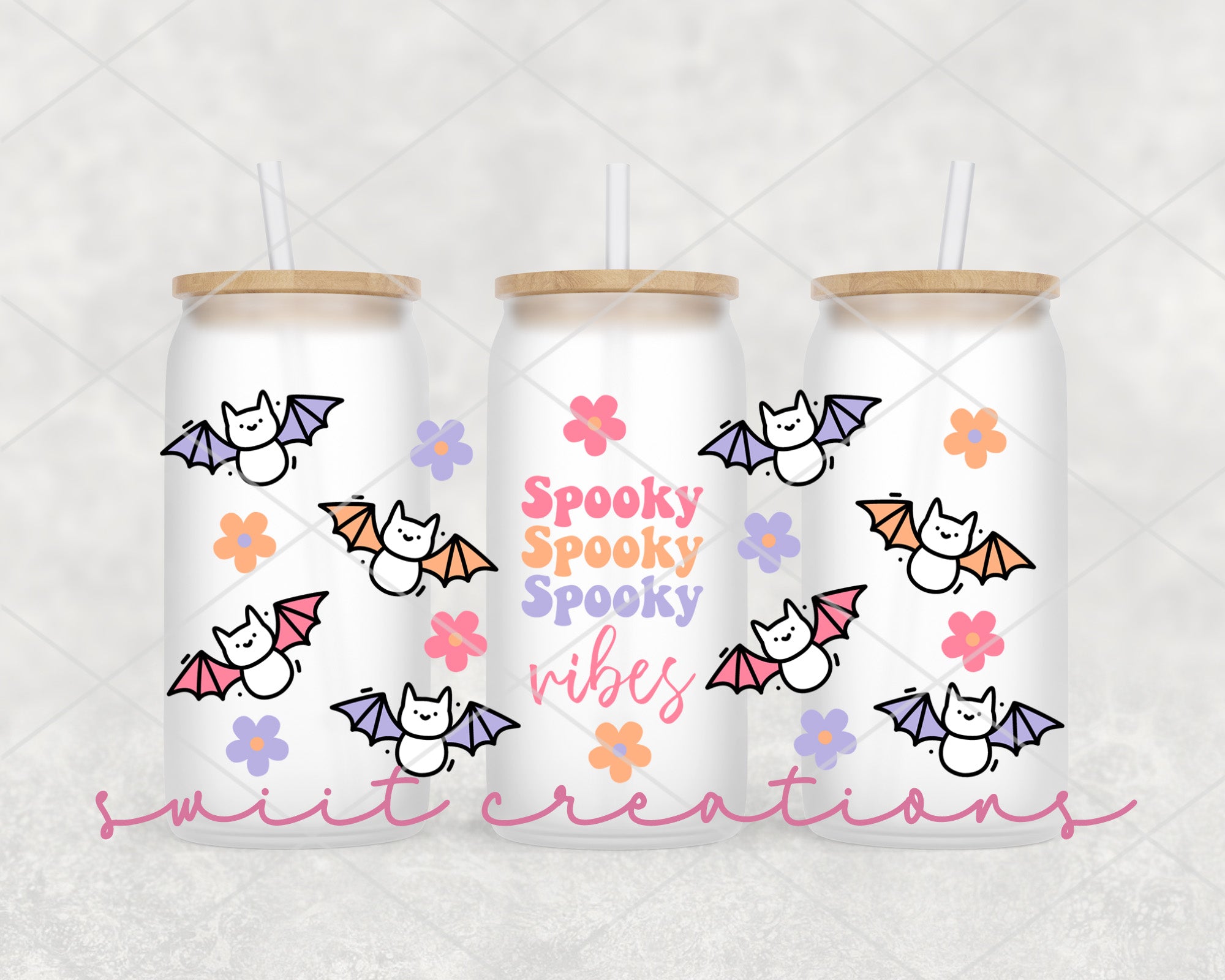 three spooky spooky spooky vibes are on a white