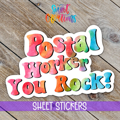 a sticker that says postal workers you rock
