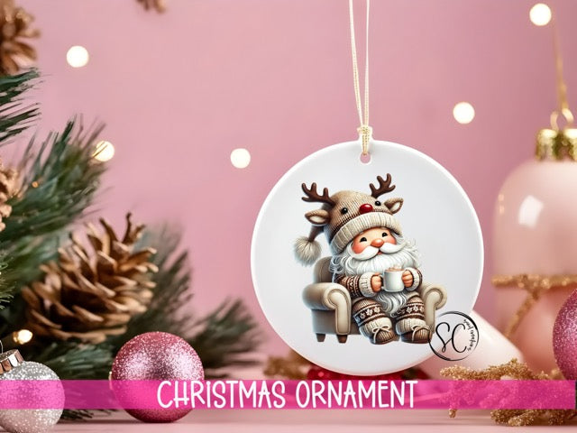 a christmas ornament hanging from a christmas tree