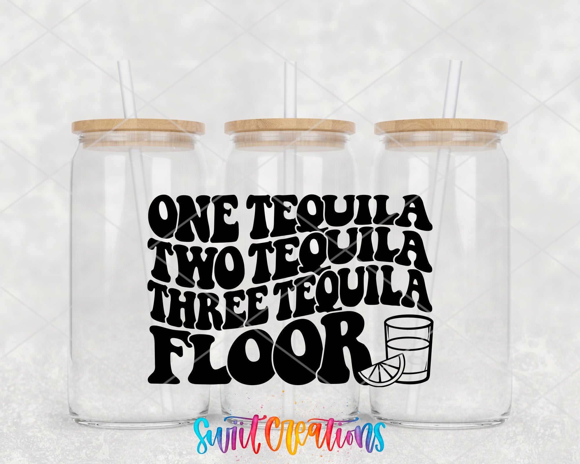 a couple of glass jars with straws in them