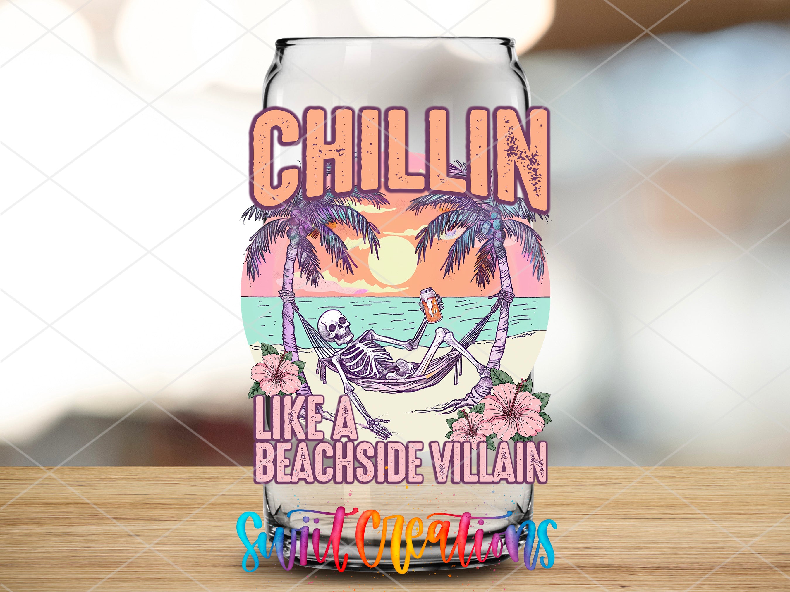 a can of chillin like a beachside villain
