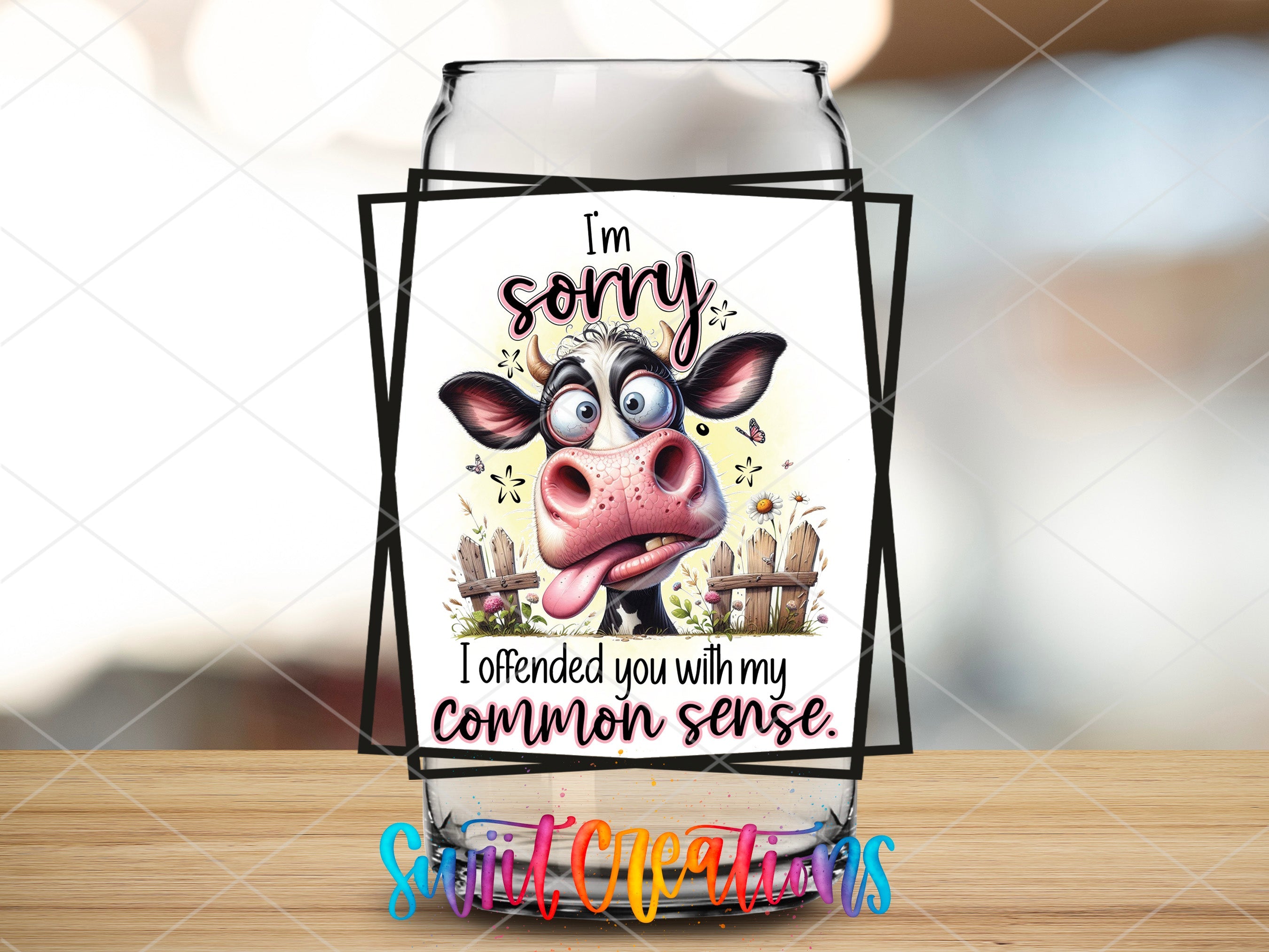 a card with a picture of a cow on it