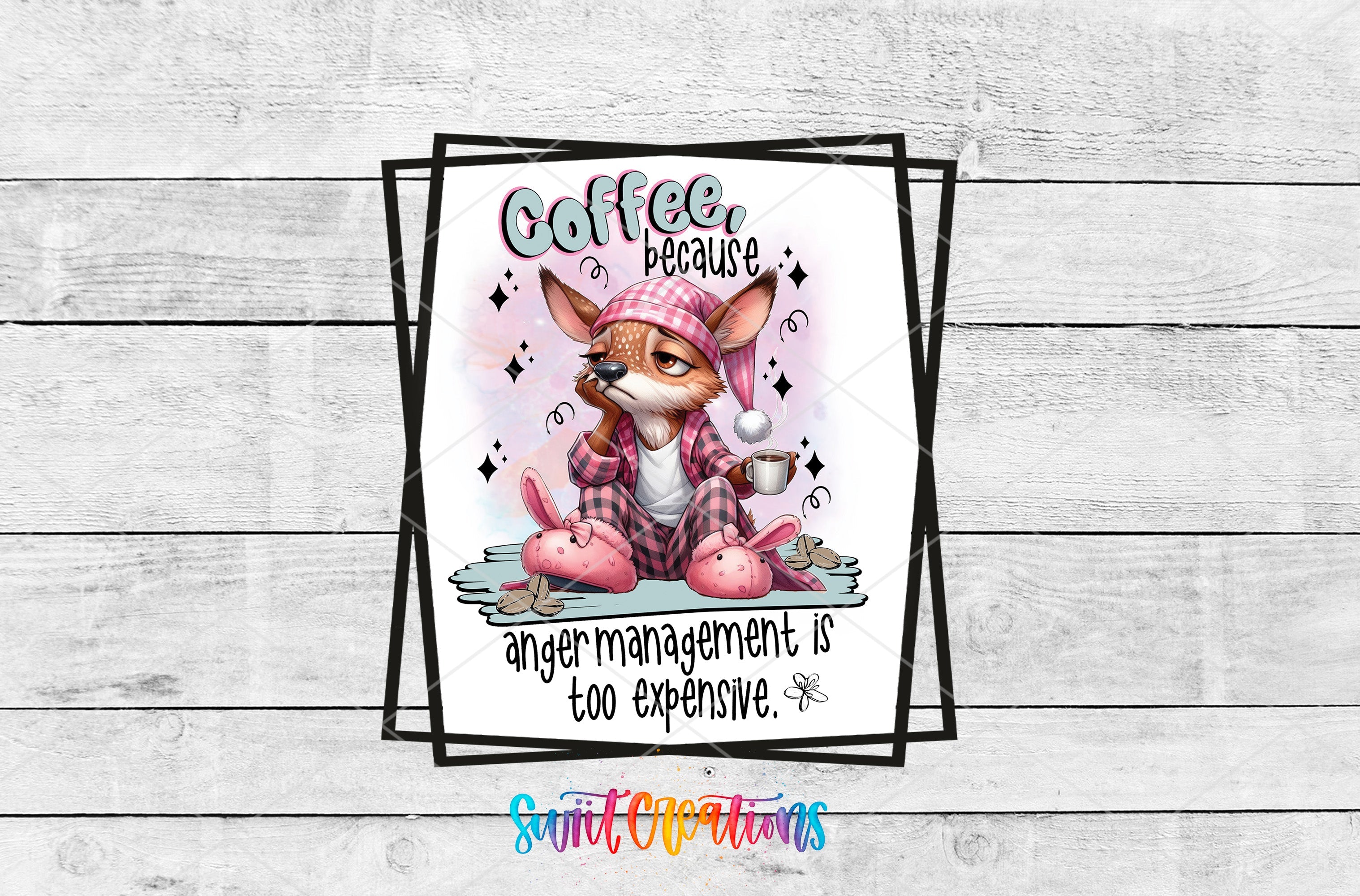 a card with a picture of a cat wearing a pink hat