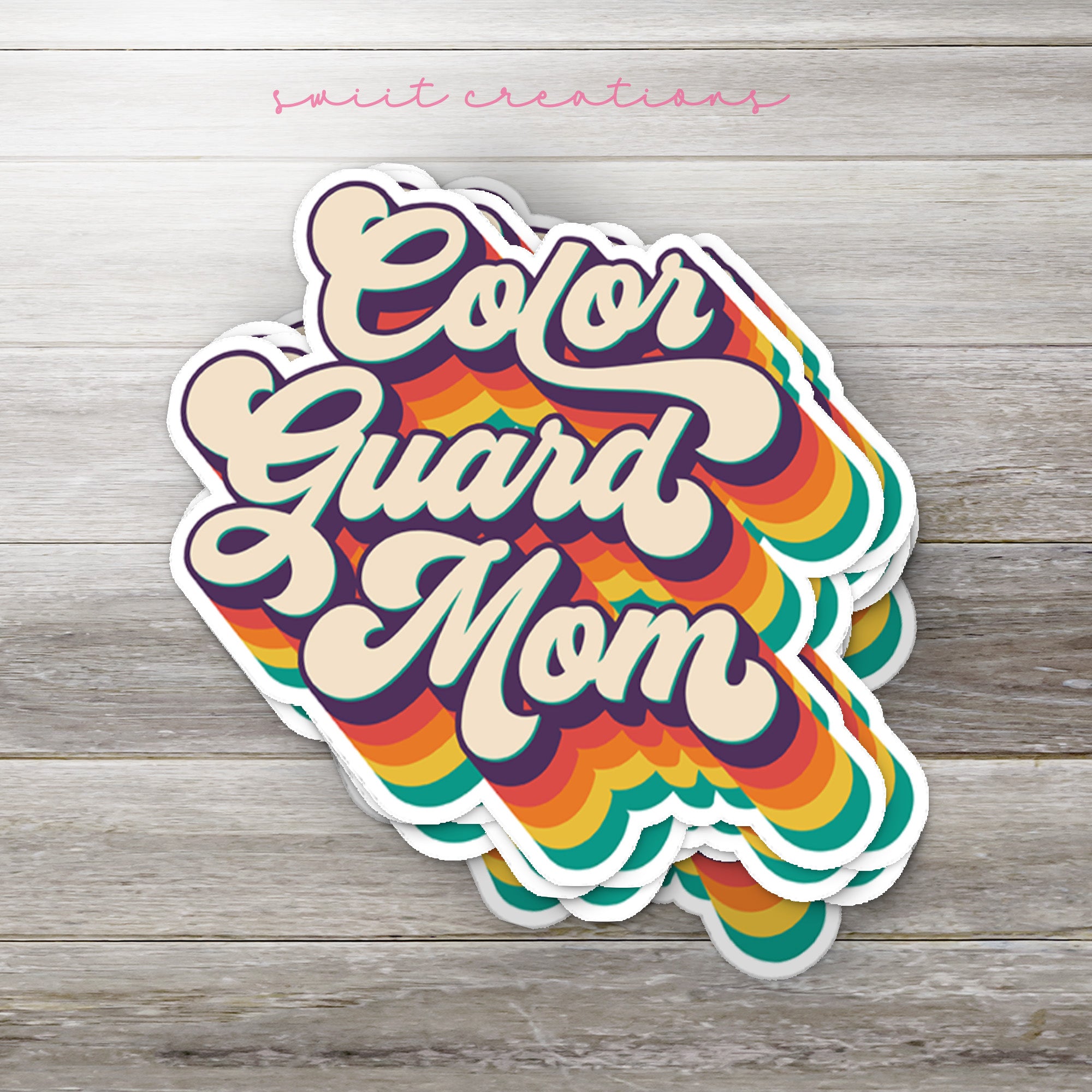 a sticker that says color guard mom