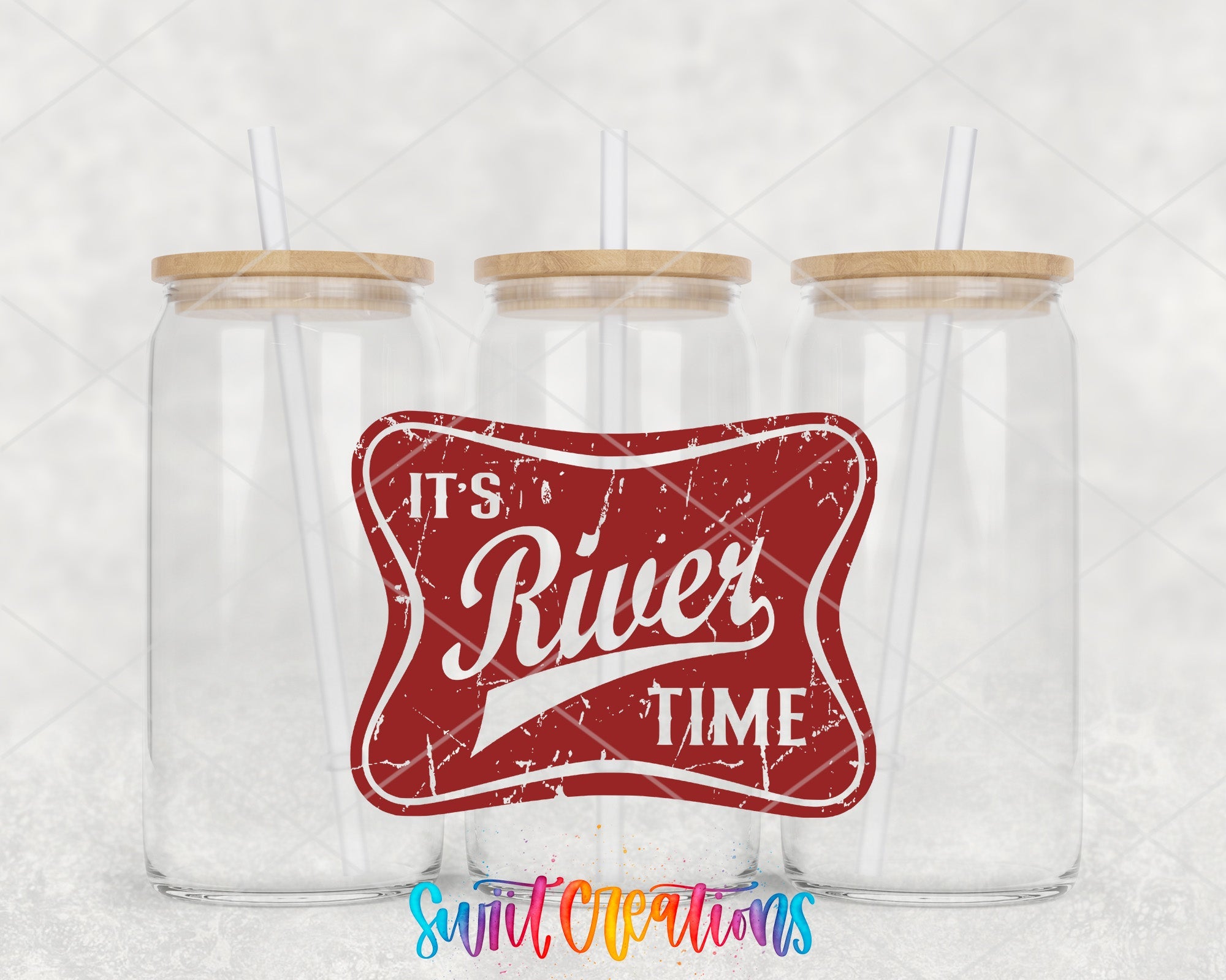 a couple of glass jars with straws in them