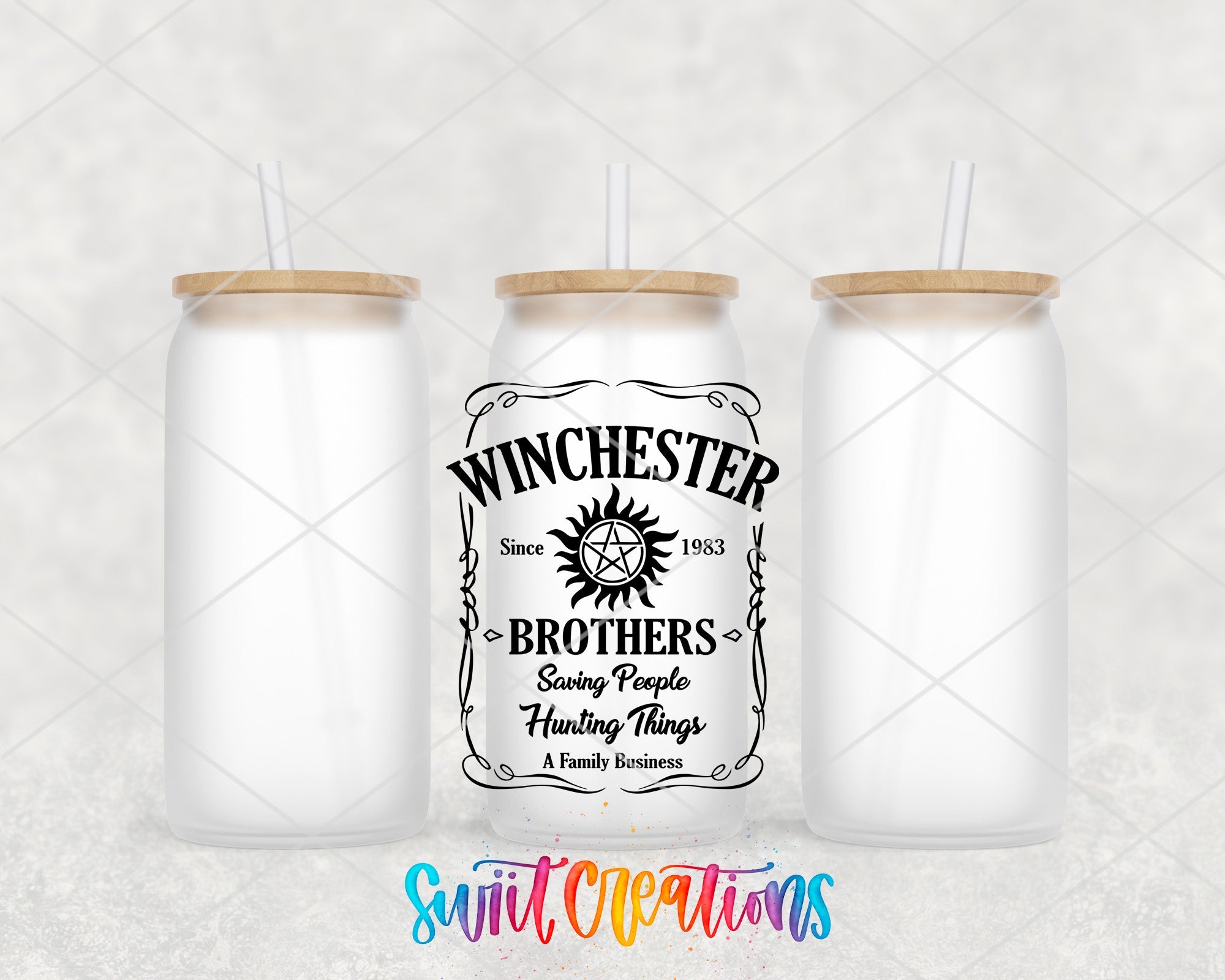 a couple of bottles with straws in them
