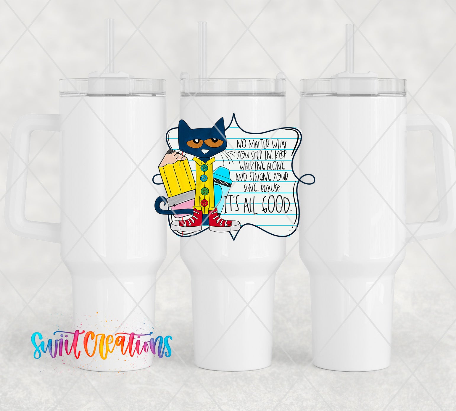 a couple of white coffee mugs sitting on top of a table