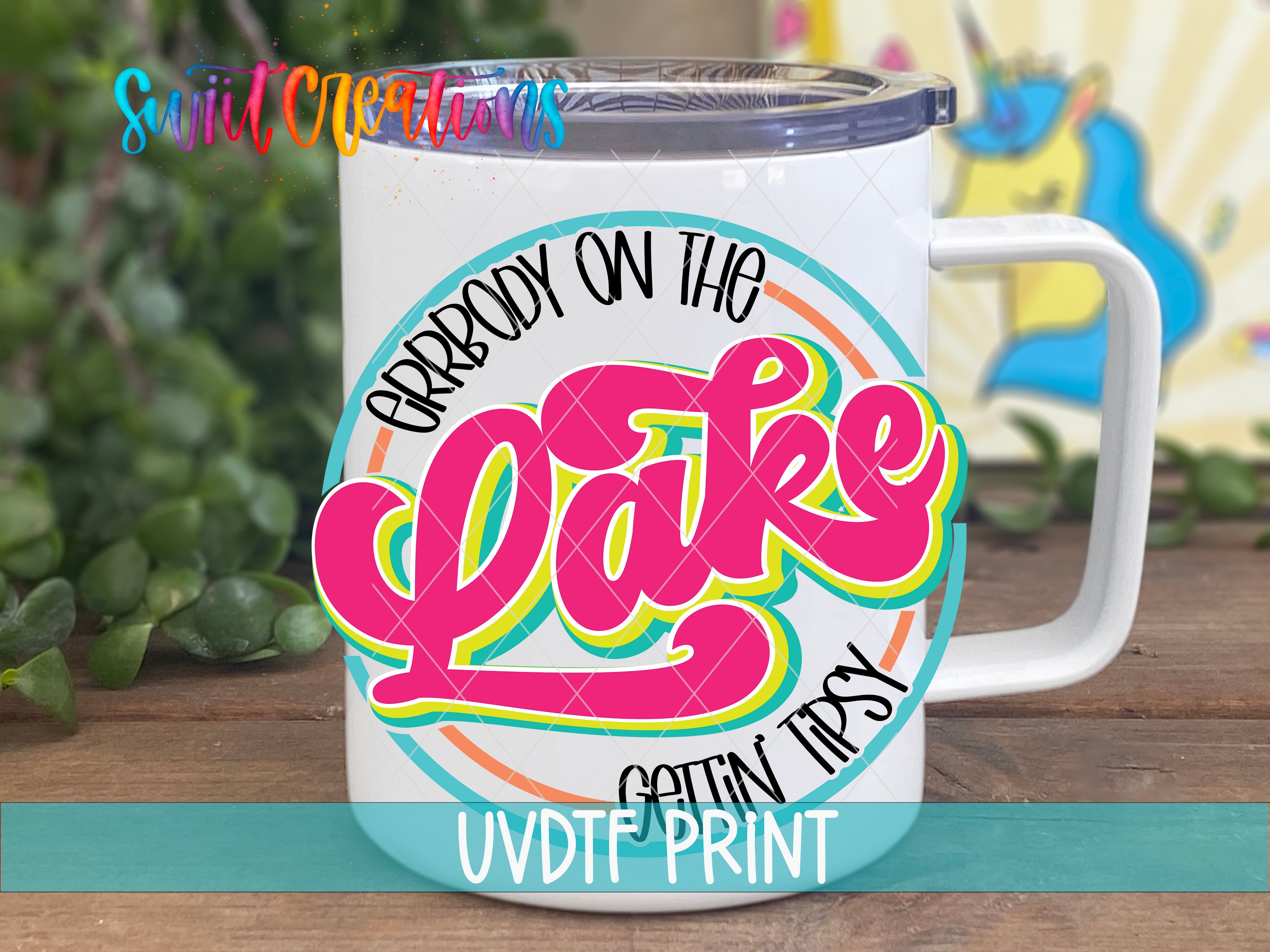 a white coffee mug with the words cake on it