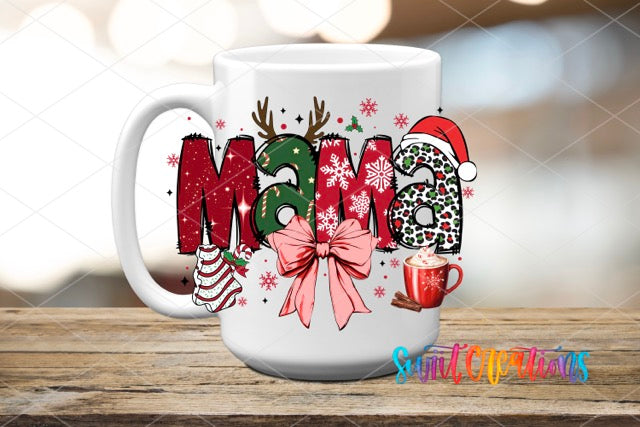 a coffee mug with the word mom on it