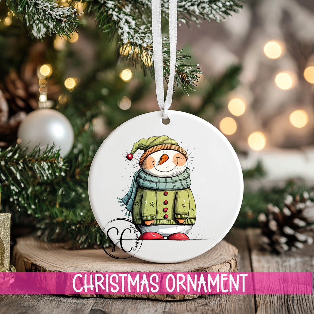 a christmas ornament hanging from a tree