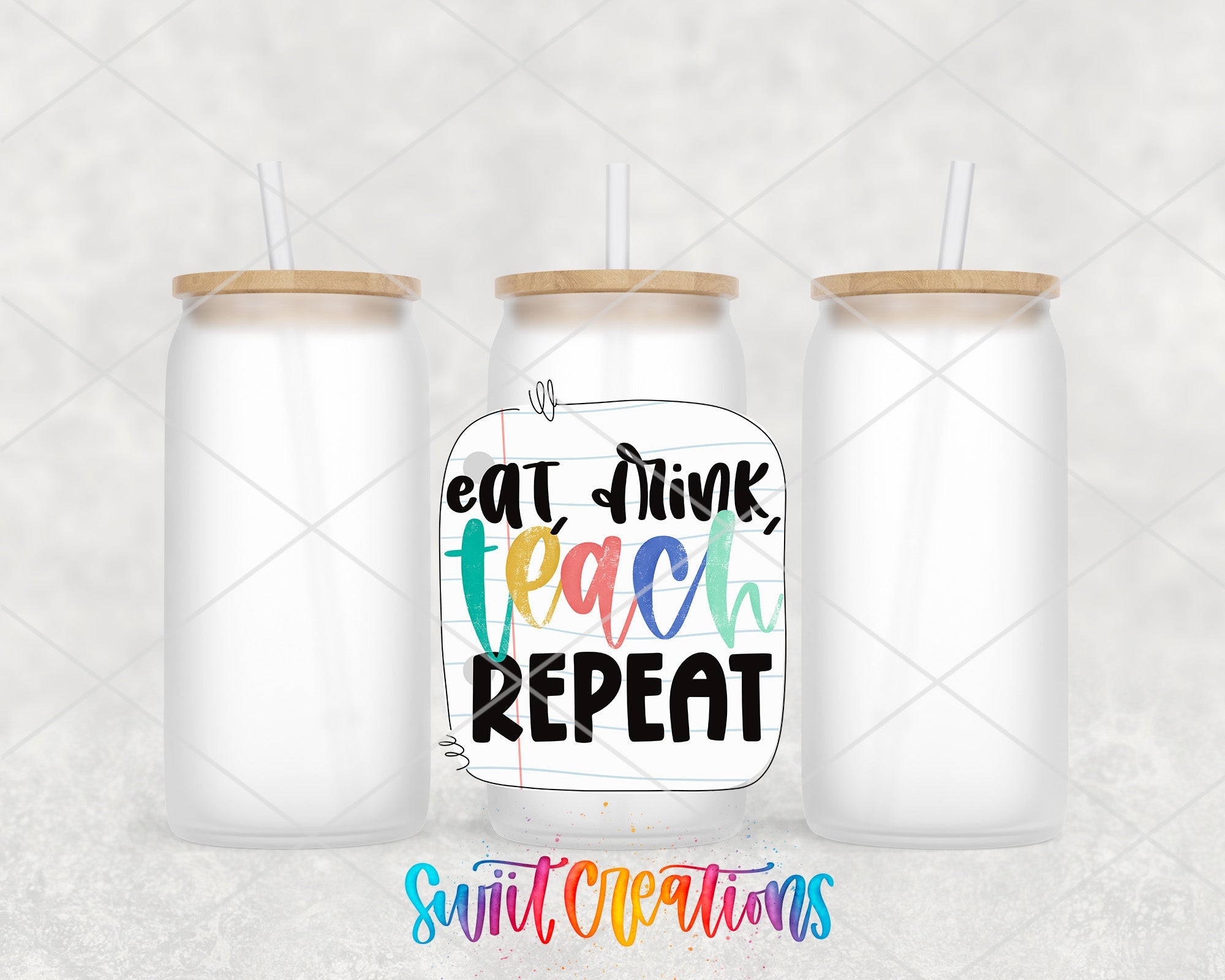 a couple of mason jars sitting on top of a table