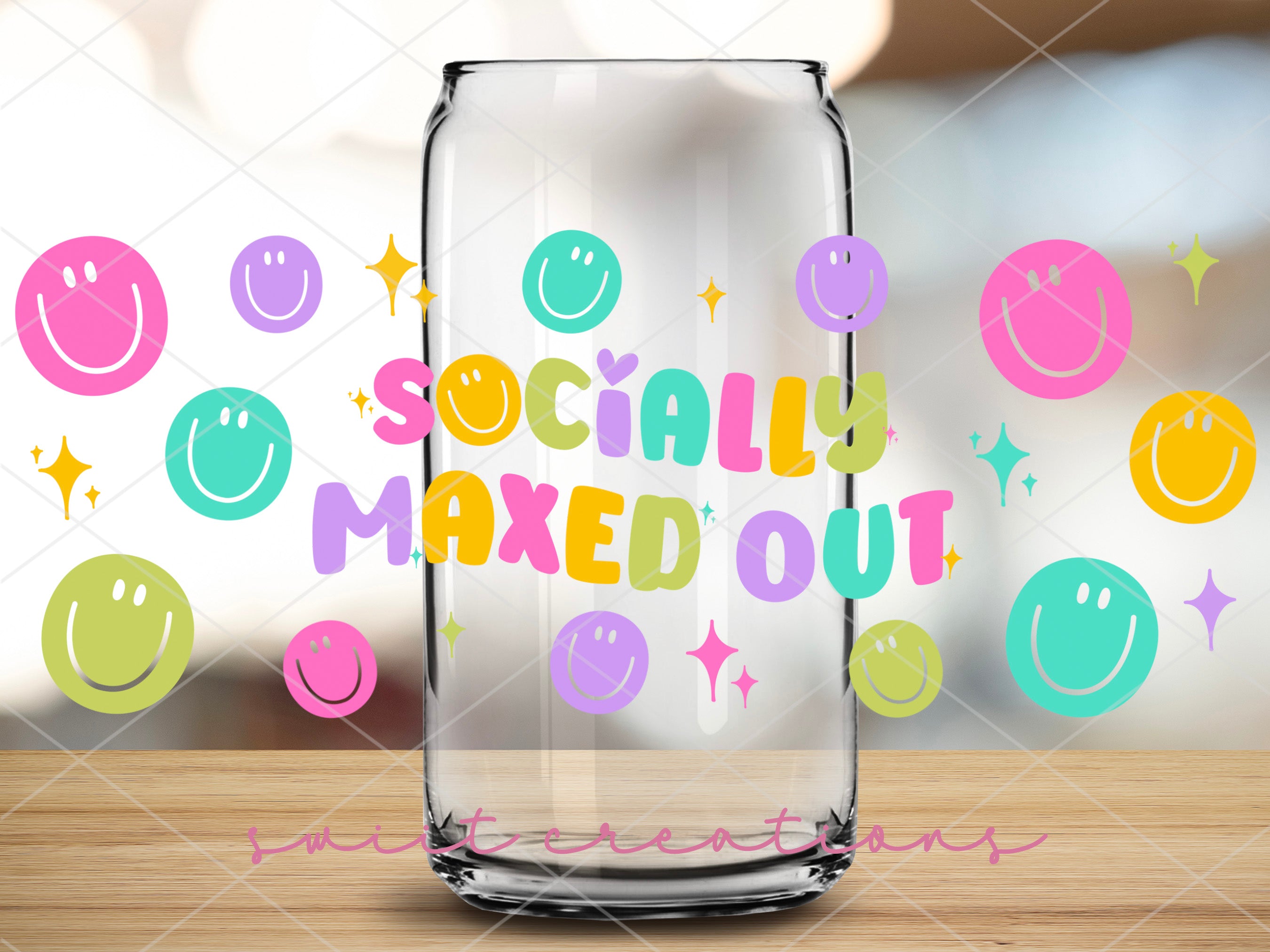 a glass jar with the words socially mixed out on it