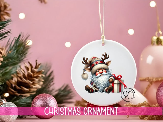 a christmas ornament hanging from a christmas tree