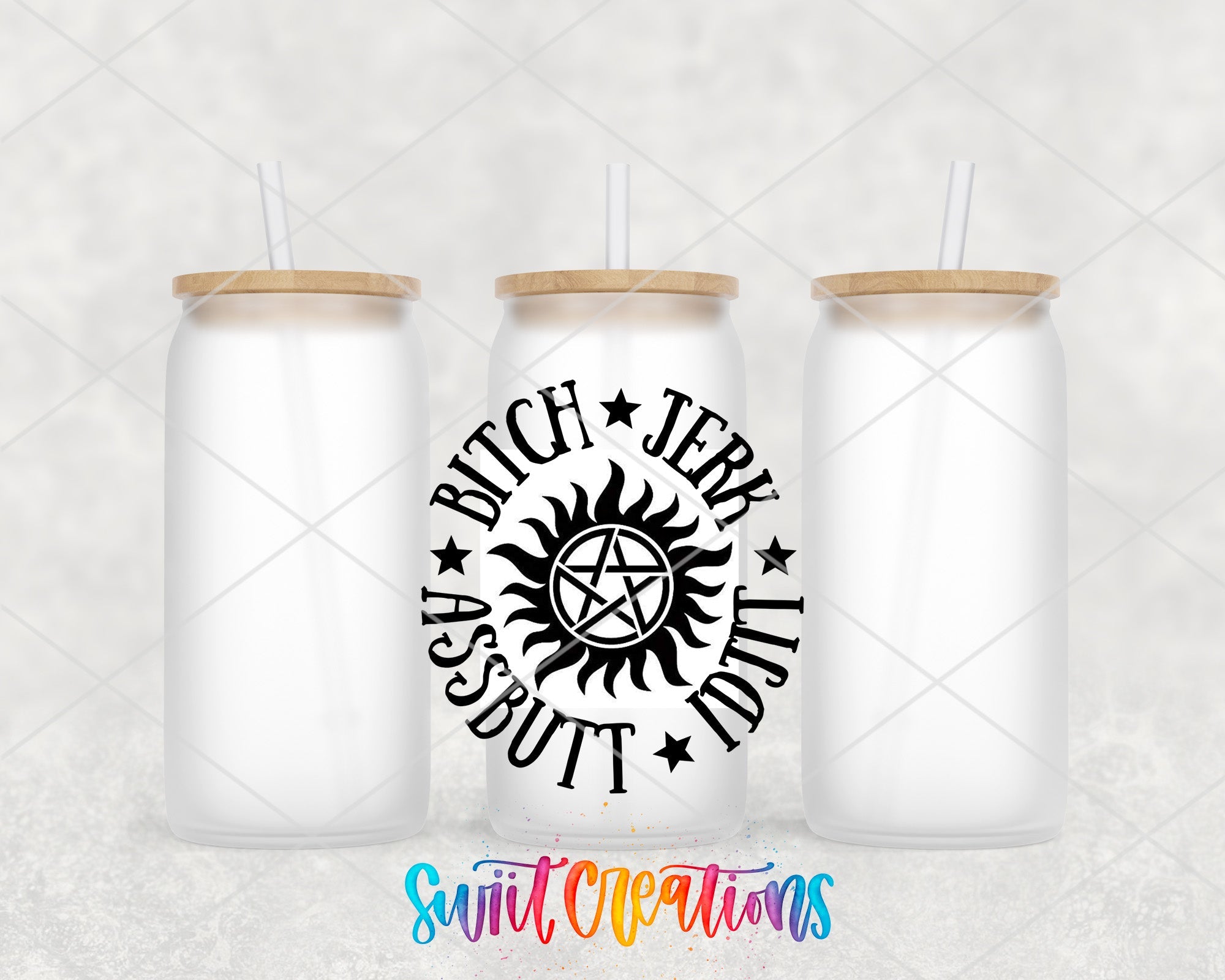 a couple of bottles with straws in them