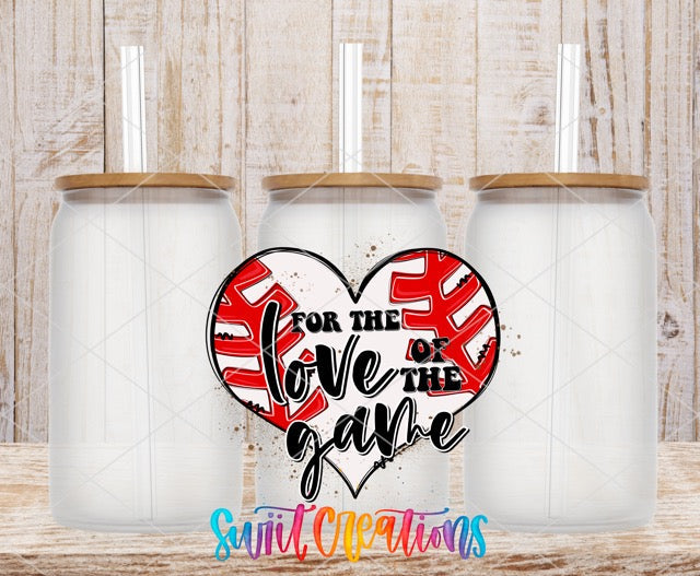 two coffee mugs with the words for the love of the game on them
