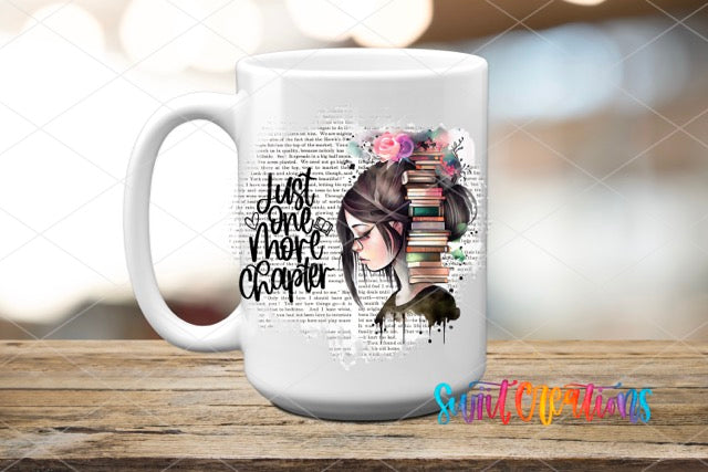 a white coffee mug with a girl's face on it