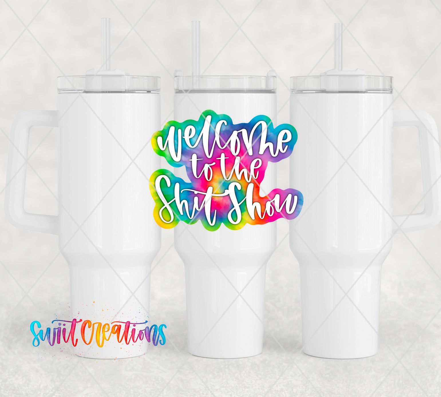 a couple of white coffee mugs sitting next to each other