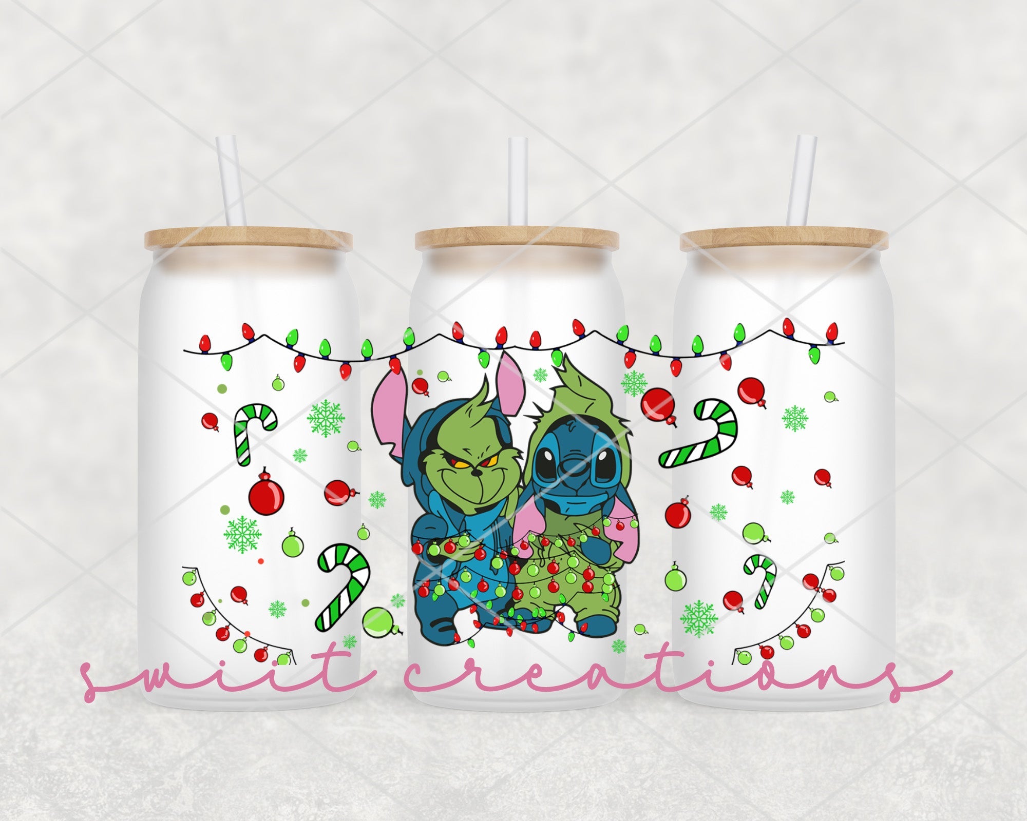 a couple of drinks sitting on top of each other