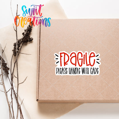 a box with a sticker that says fragile