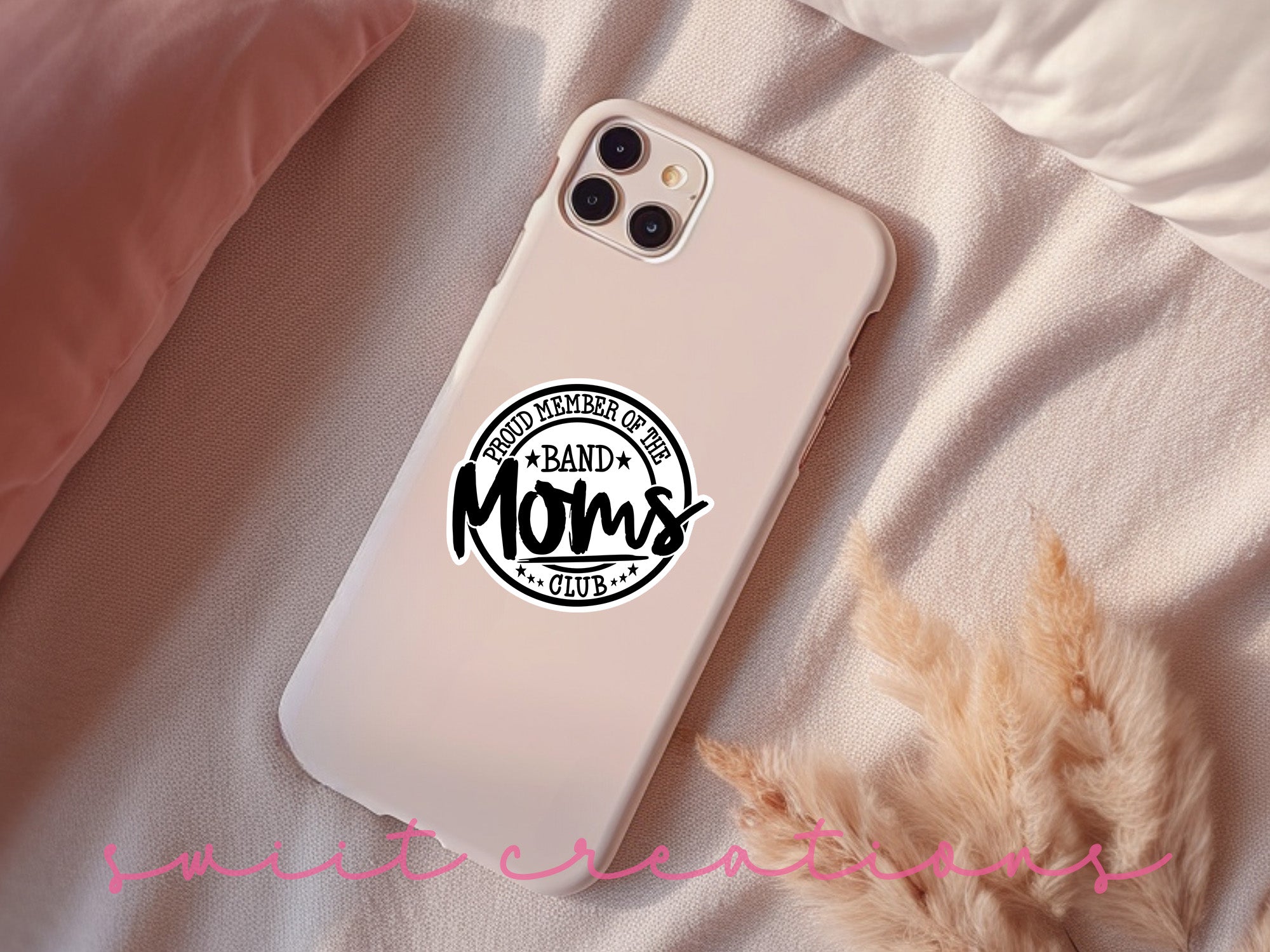 a phone case with a sticker on it