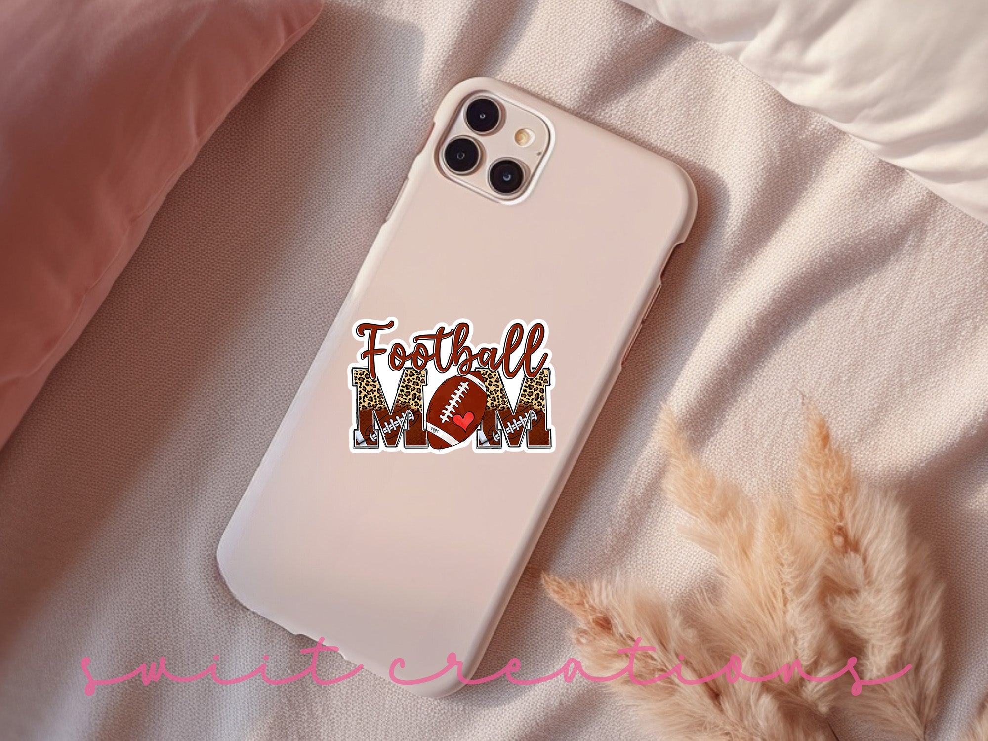 a phone case with a football design on it