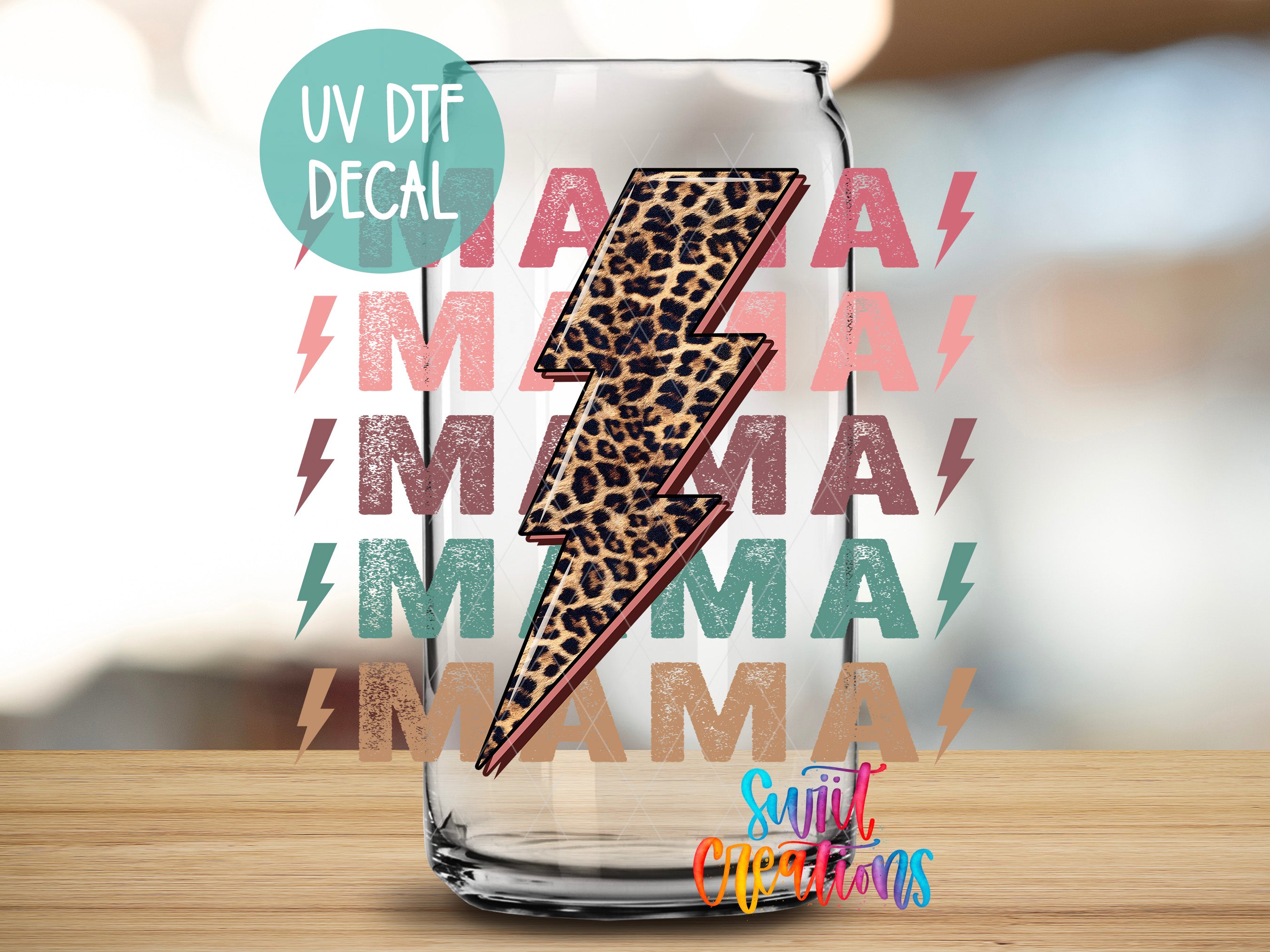 a glass with a design of a lightning bolt
