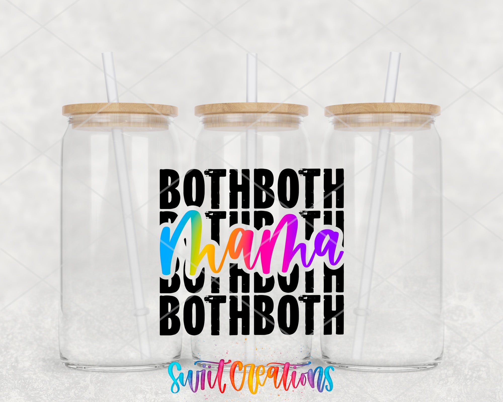 two tumblers with the words, both of them are clear