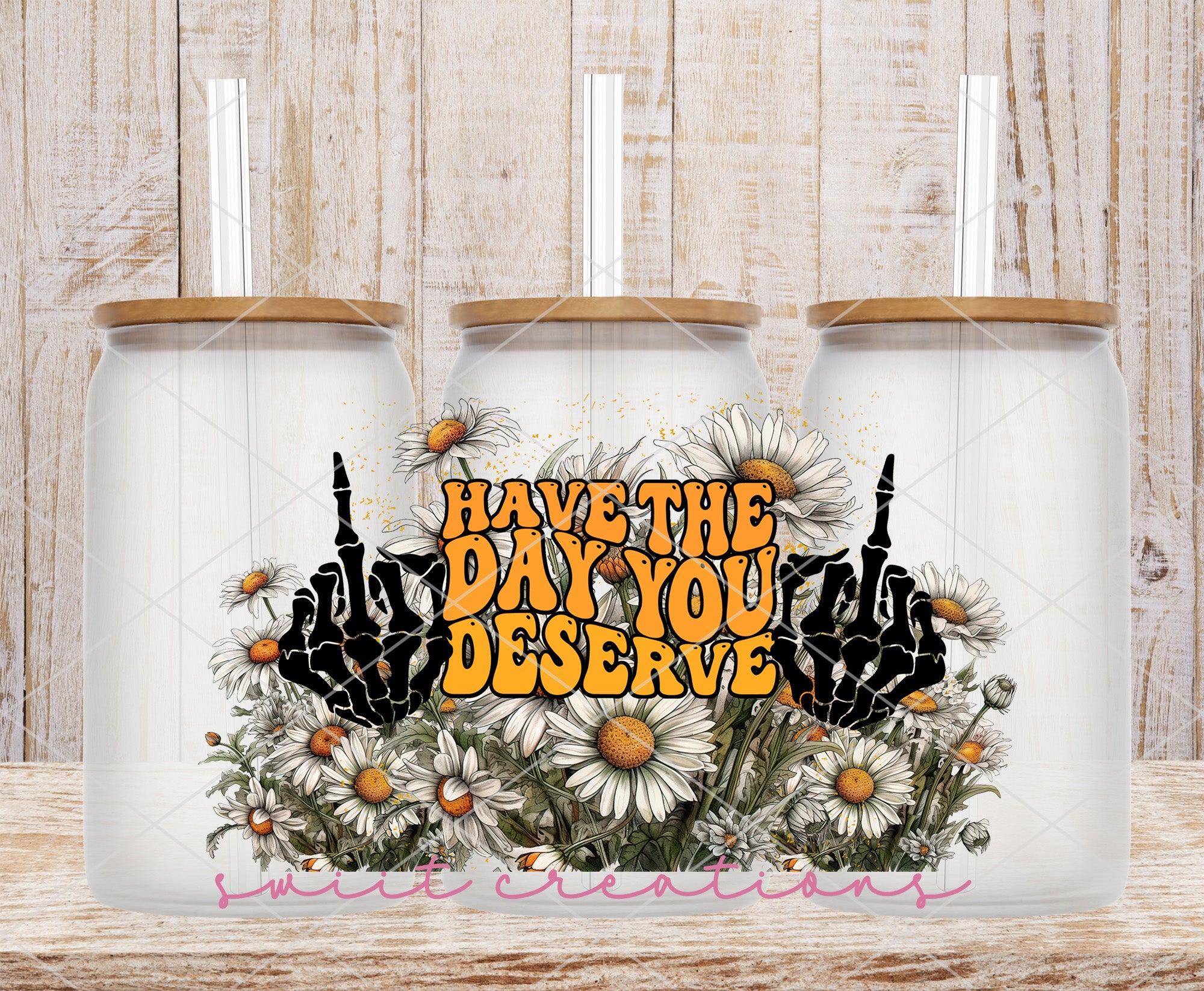 a couple of plastic containers sitting on top of a wooden table