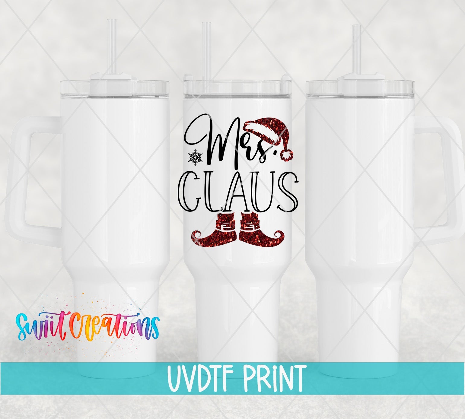 a couple of mugs with the words mrs claus on them