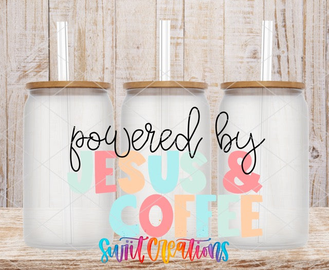 two coffee mugs with the words jesus and coffee on them