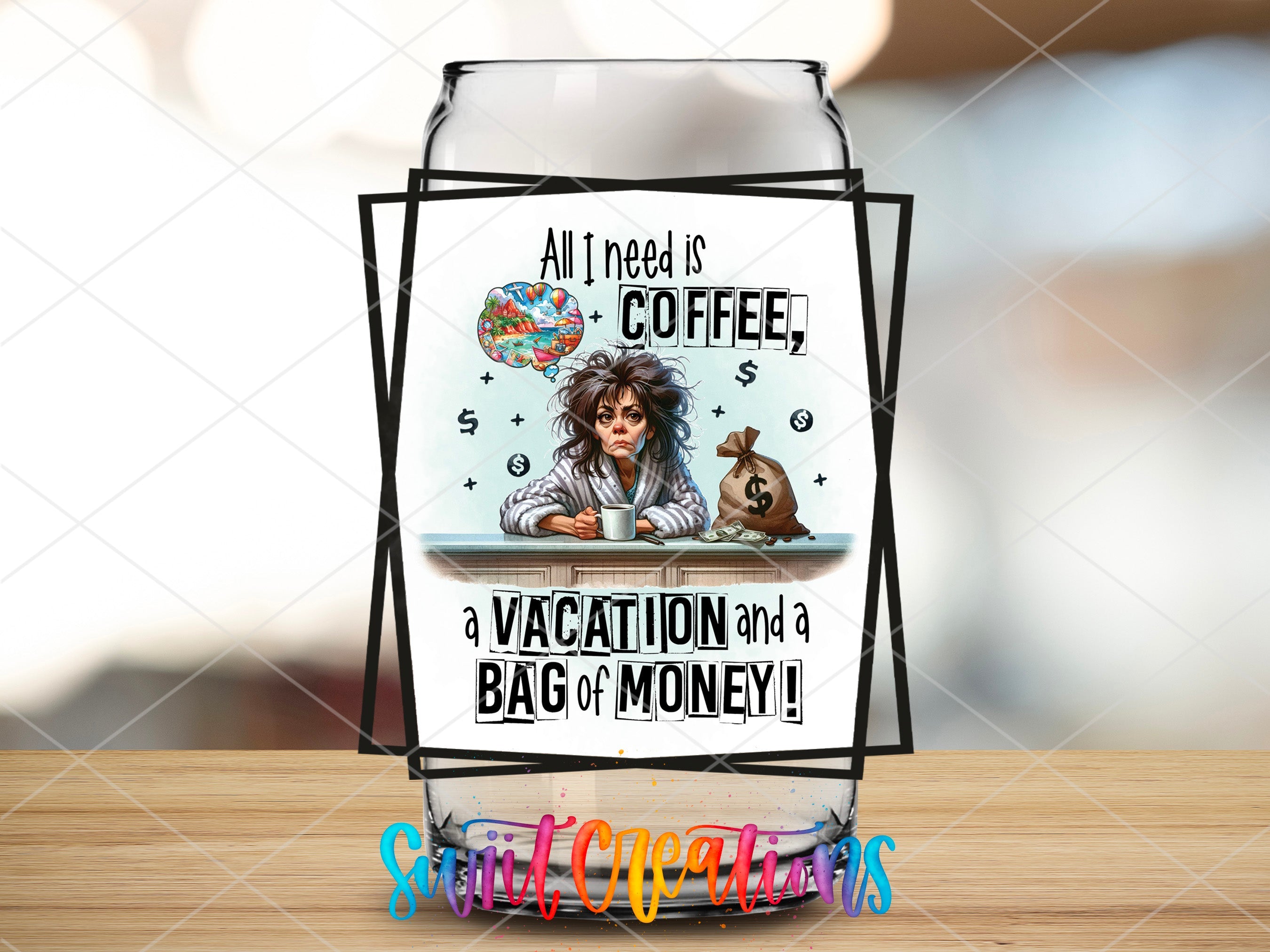 a card with a picture of a woman and a dog on it