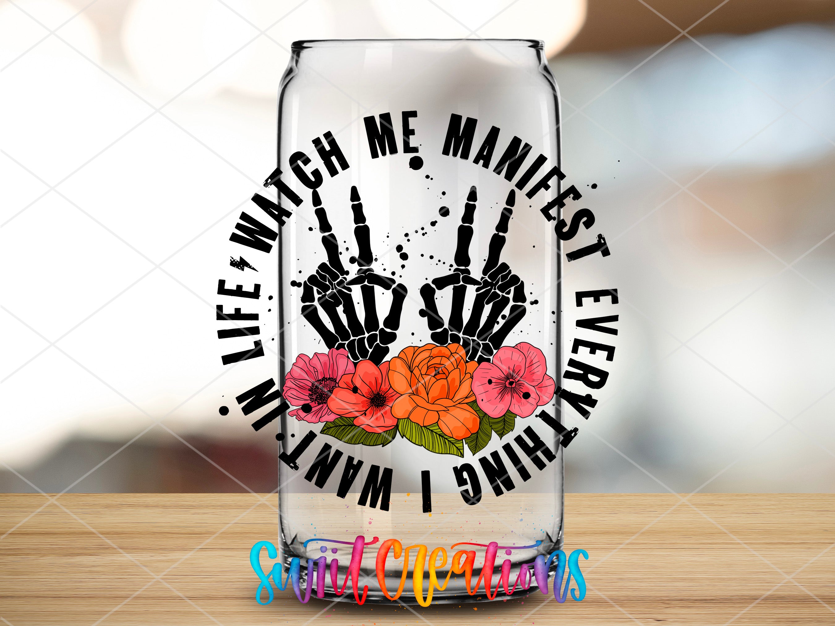 a glass with a hand print on it