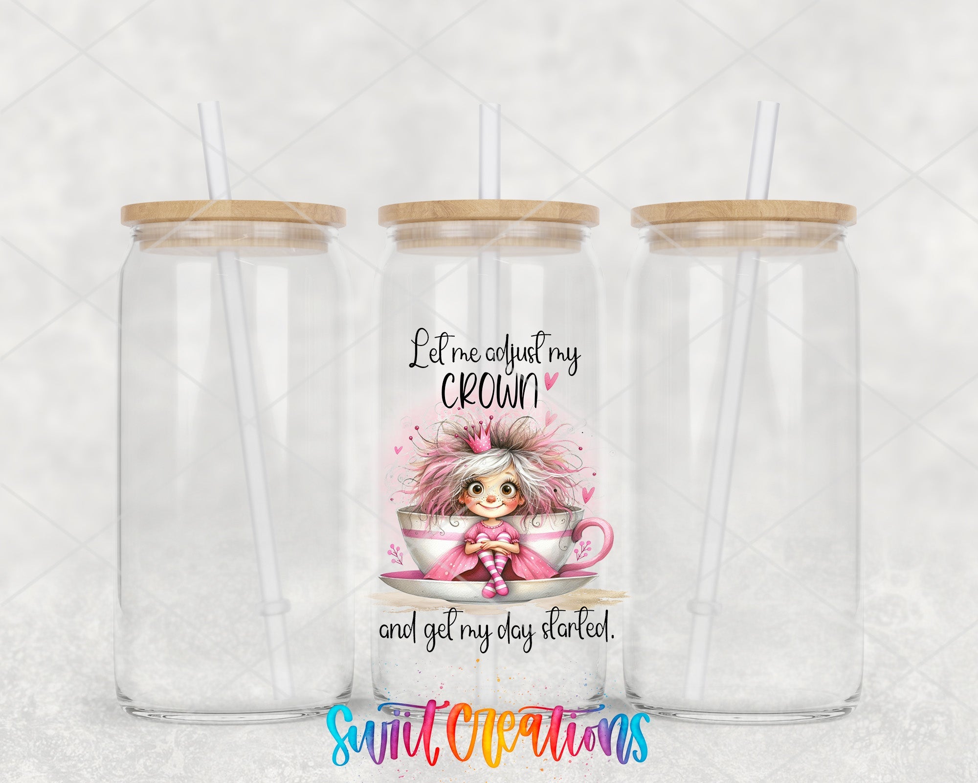 a couple of cups with straws on top of them