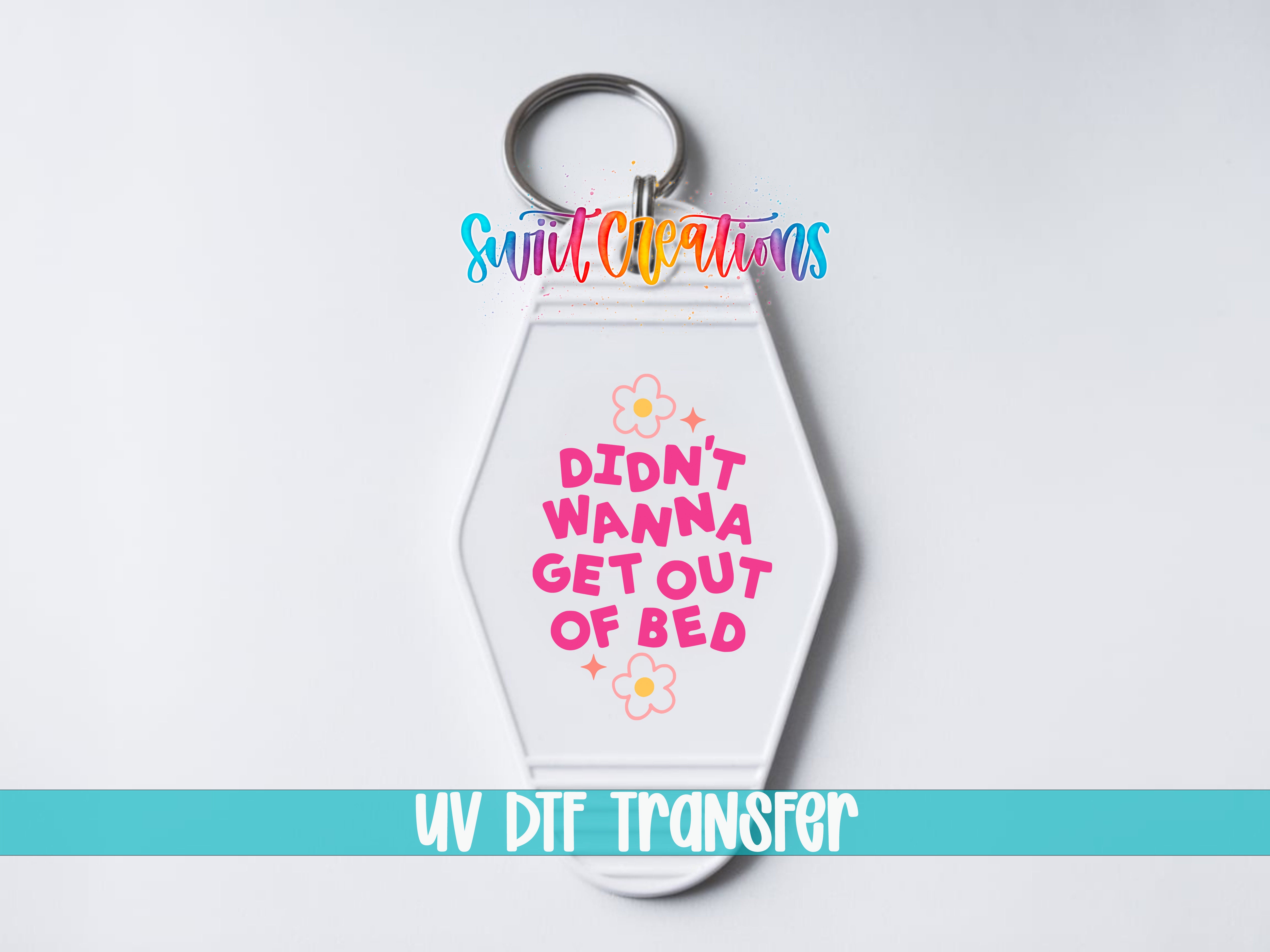 A keychain with a message printed on it.