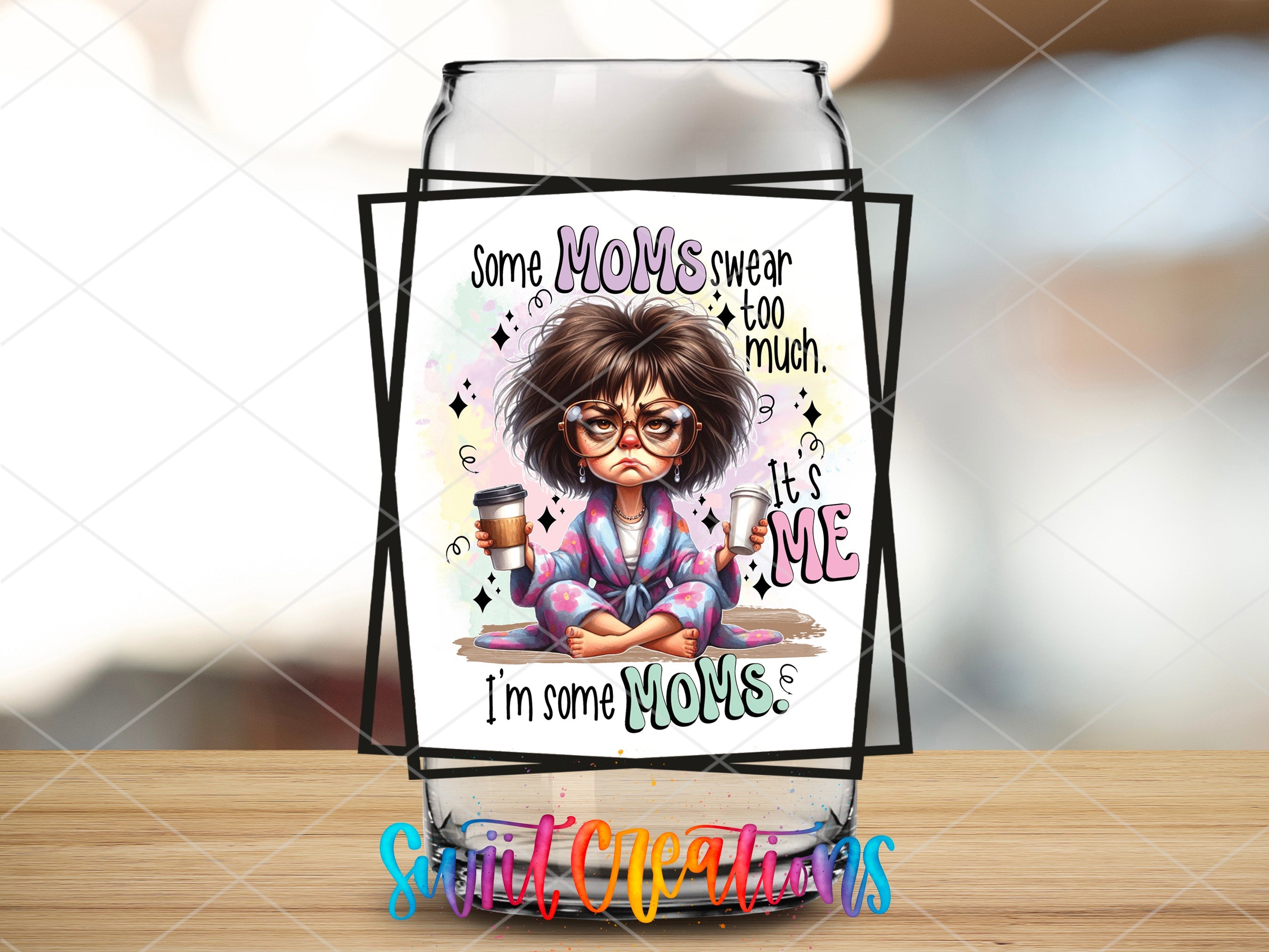 a card with a picture of a girl with glasses