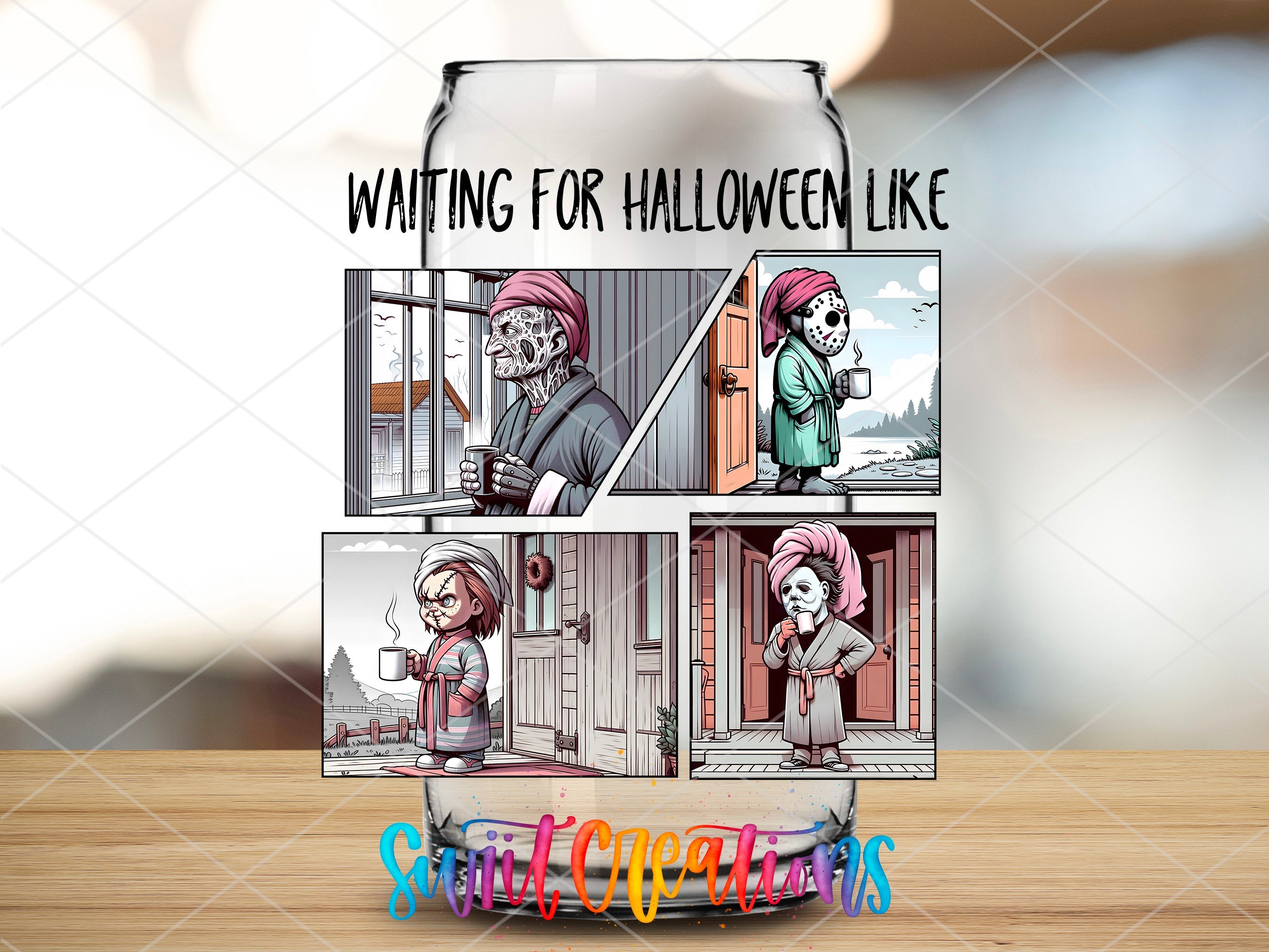 a can of beer with a cartoon of a skeleton in it